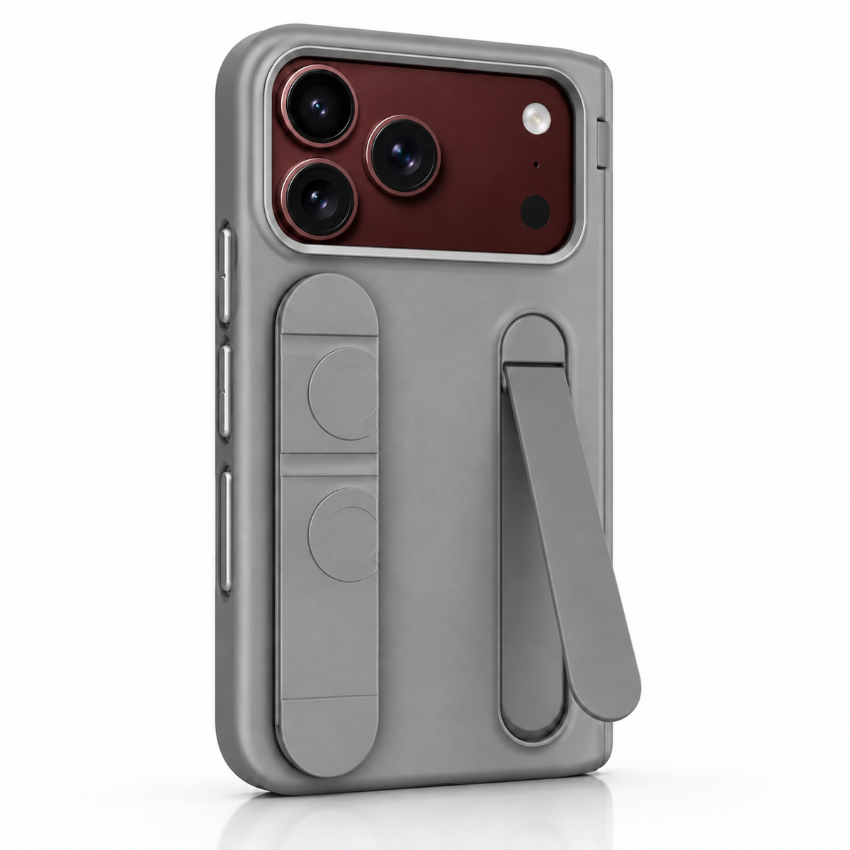 Premium iPhone Case Silicone Palm Strap Wristband Hinge Protection Foldable Cover Hard PC HD Screen Protector Shockproof Slim Durable Protective Phone Case