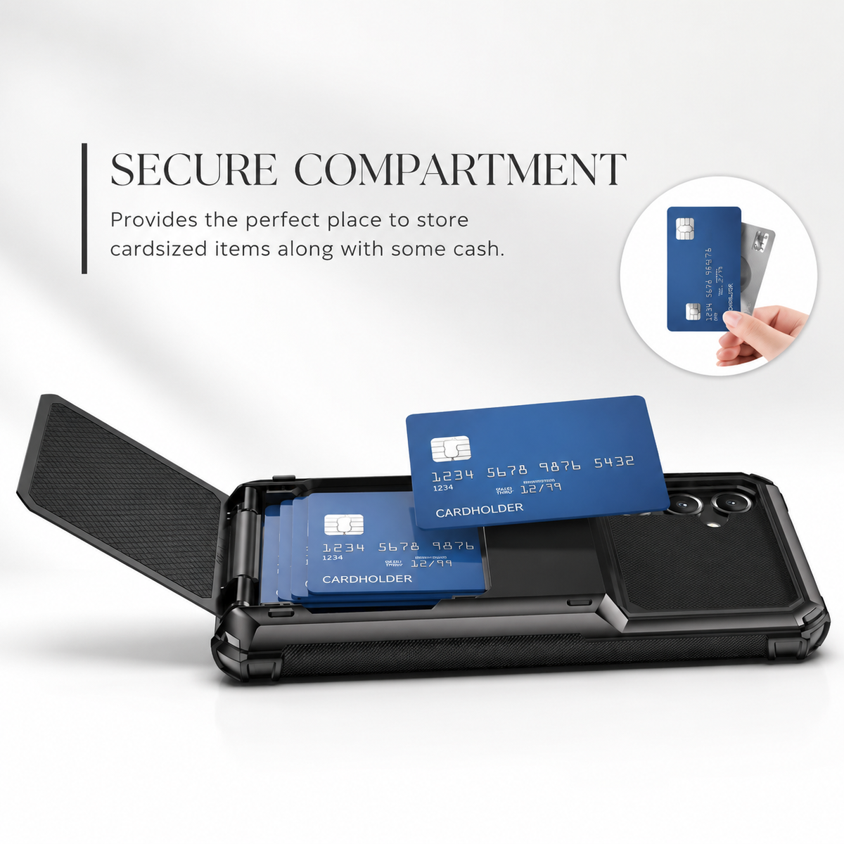Premium iPhone Case Slide Wallet Card Case Shockproof Dual Layer PC Cover Non Slip Anti Scratch Business Protective Full Coverage Magnetic Slim Design