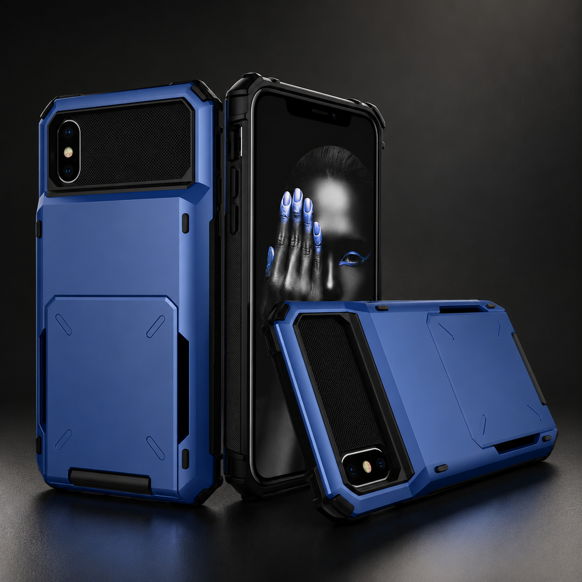 Premium iPhone Case Slide Wallet Card Case Shockproof Dual Layer PC Cover Non Slip Anti Scratch Business Protective Full Coverage Magnetic Slim Design