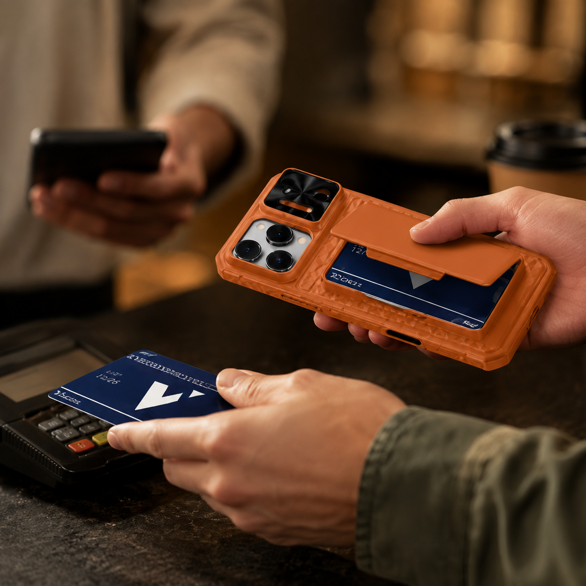 Premium iPhone Case Sliding Camera Wallet Cover with Card Holder Stand, PC TPU Shockproof Protective Design, Anti-Fingerprint Anti-Scratch Full Coverage