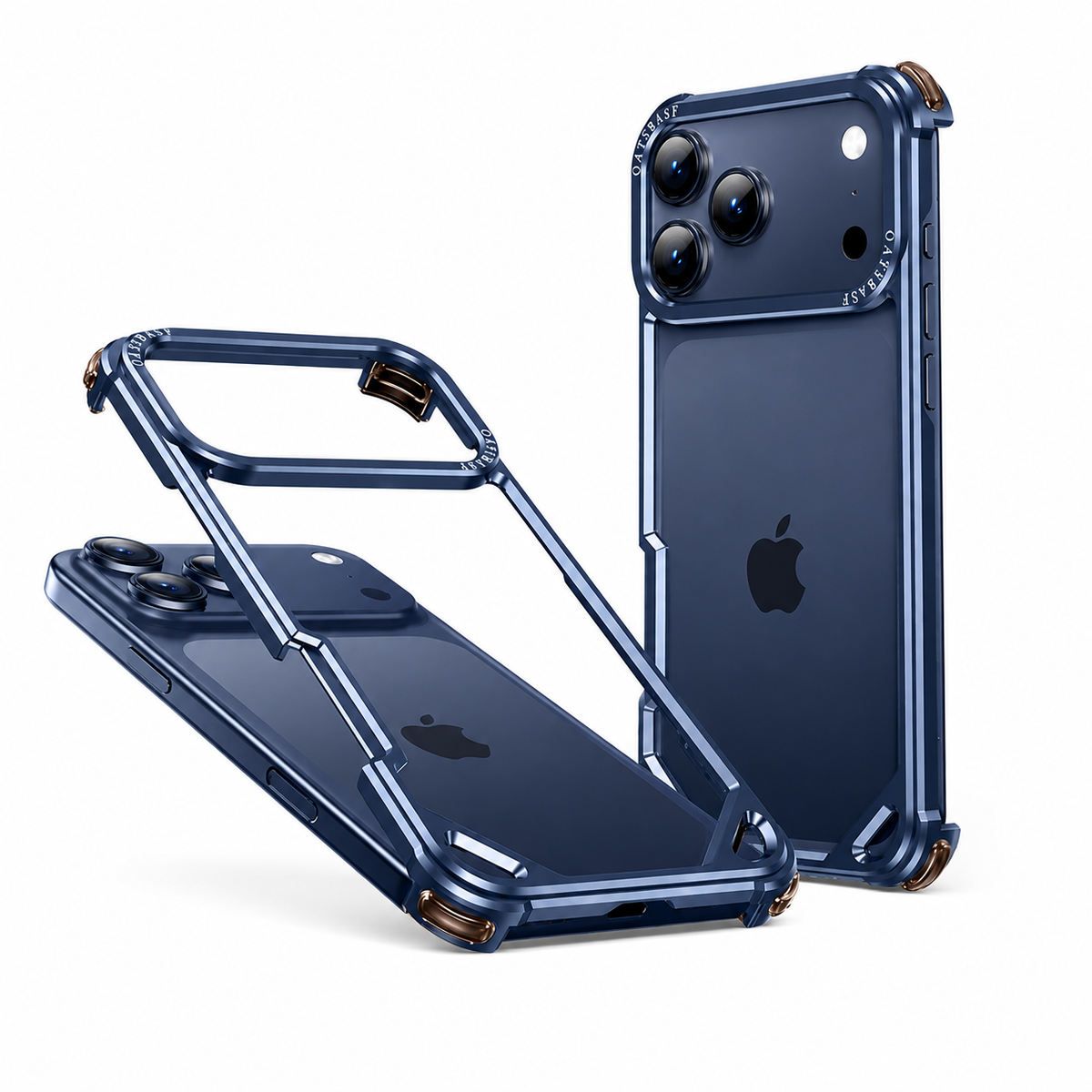 Premium iPhone Case Slim Aluminum Alloy Frameless Shockproof Cover Minimalist Wireless Charging Compatible Edge Protection Lightweight Slim Case Build