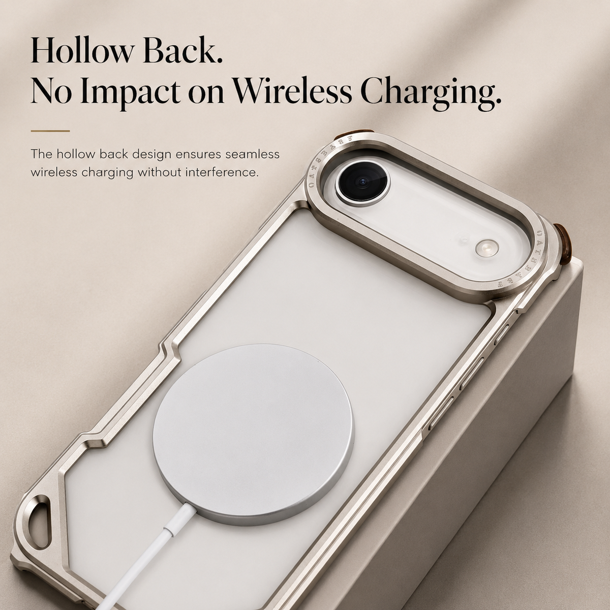 Premium iPhone Case Slim Aluminum Alloy Frameless Shockproof Cover Minimalist Wireless Charging Compatible Edge Protection Lightweight Slim Case Build