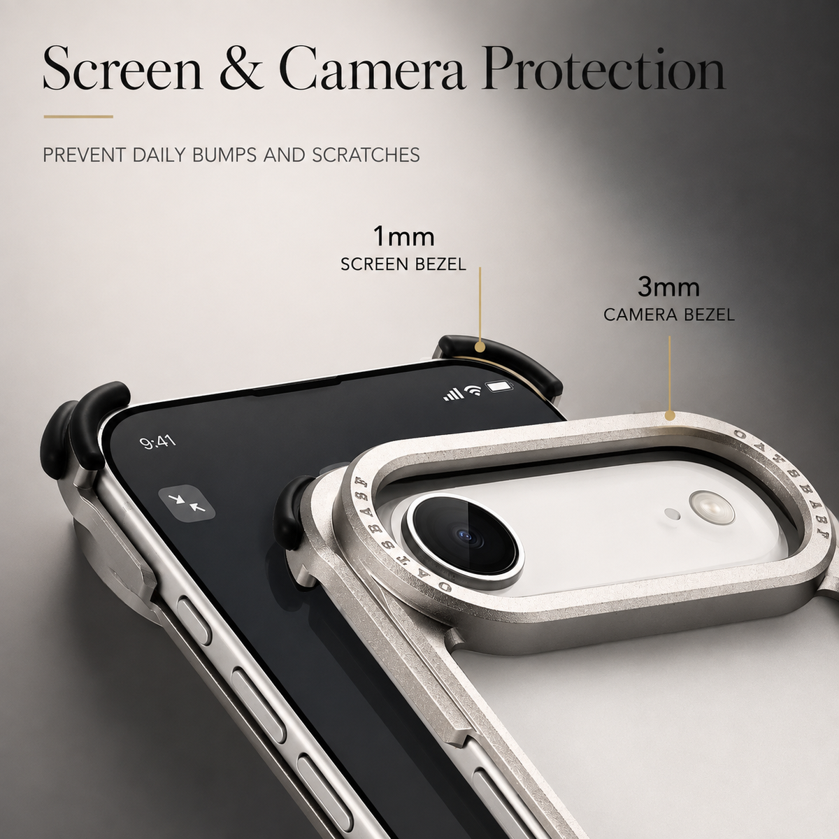 Premium iPhone Case Slim Aluminum Alloy Frameless Shockproof Cover Minimalist Wireless Charging Compatible Edge Protection Lightweight Slim Case Build