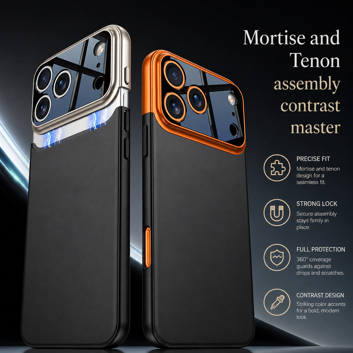 Premium iPhone Case Slim Hard Protective Cover Camera Lens Protection Anti Scratch Anti Fingerprint Non Slip Two Tone Spliced Half Wrapped Shell