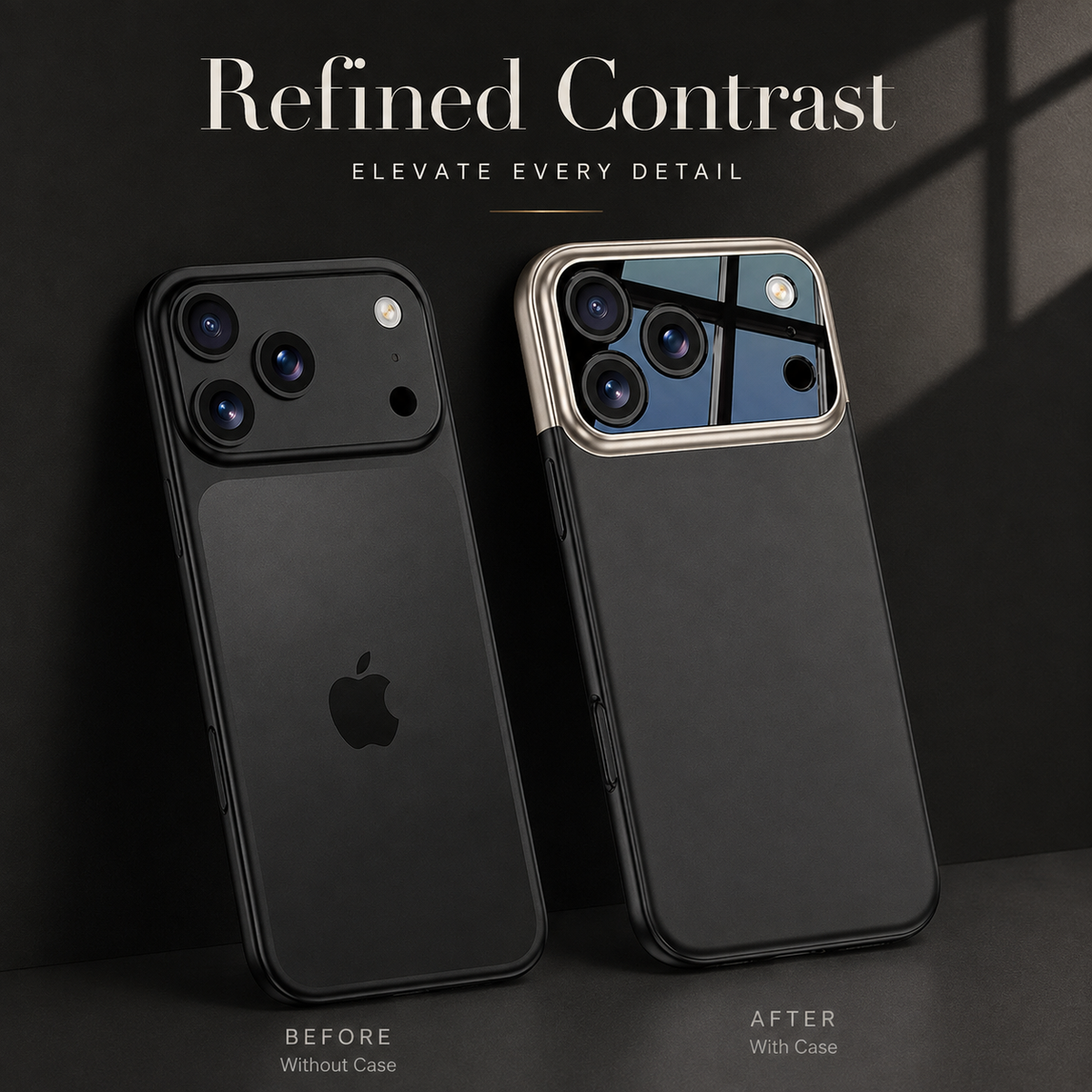 Premium iPhone Case Slim Hard Protective Cover Camera Lens Protection Anti Scratch Anti Fingerprint Non Slip Two Tone Spliced Half Wrapped Shell