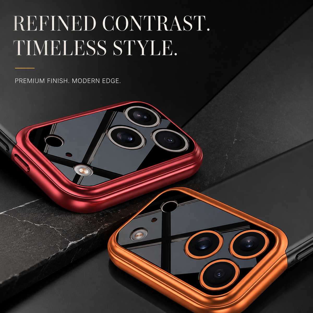 Premium iPhone Case Slim Hard Protective Cover Camera Lens Protection Anti Scratch Anti Fingerprint Non Slip Two Tone Spliced Half Wrapped Shell