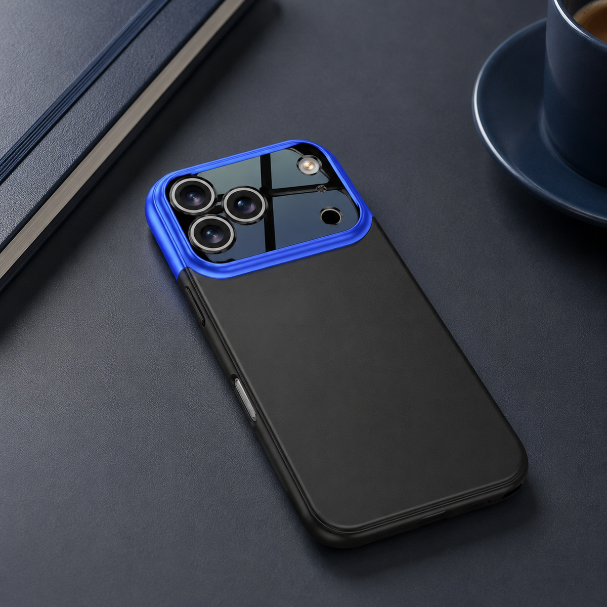 Premium iPhone Case Slim Hard Protective Cover Camera Lens Protection Anti Scratch Anti Fingerprint Non Slip Two Tone Spliced Half Wrapped Shell