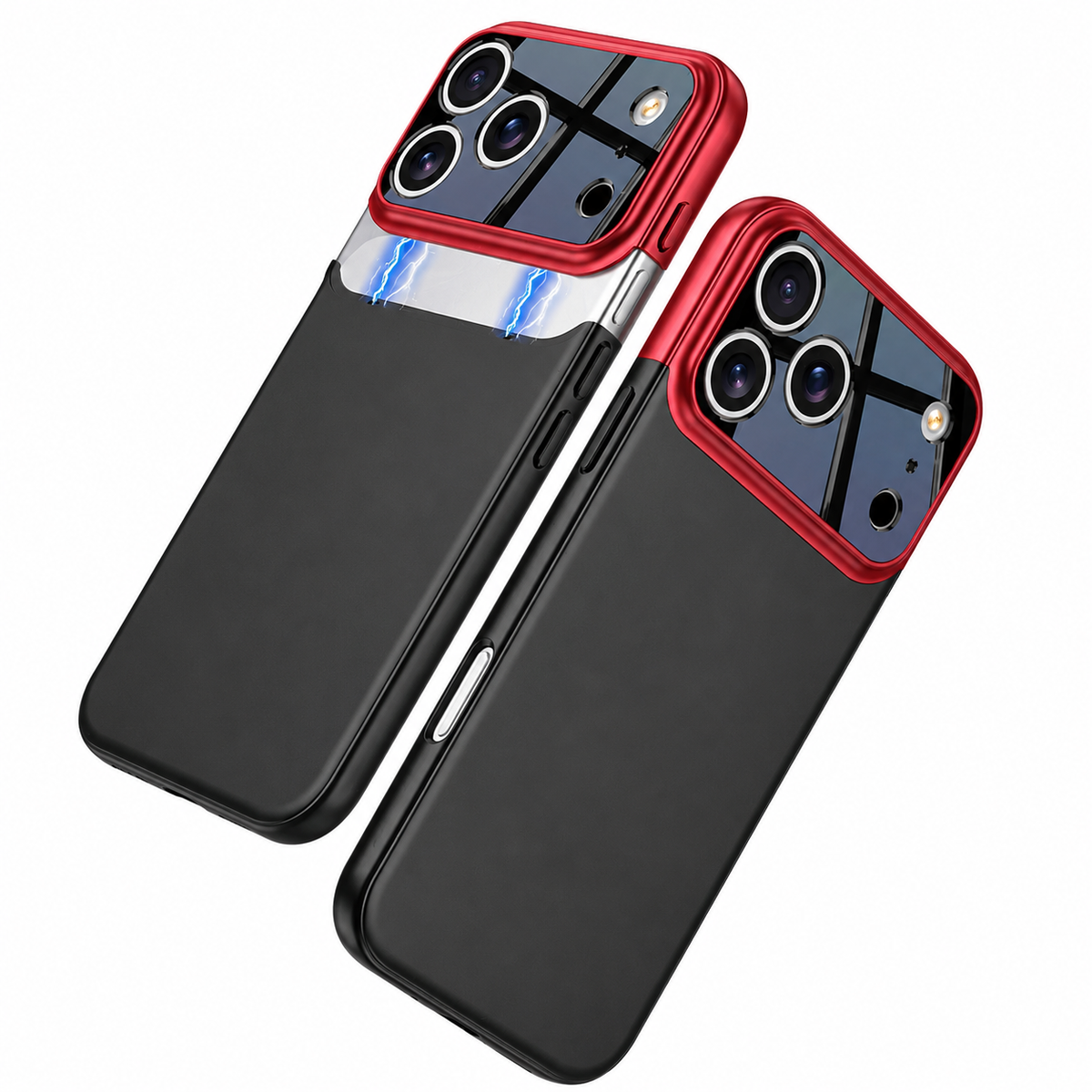 Premium iPhone Case Slim Hard Protective Cover Camera Lens Protection Anti Scratch Anti Fingerprint Non Slip Two Tone Spliced Half Wrapped Shell