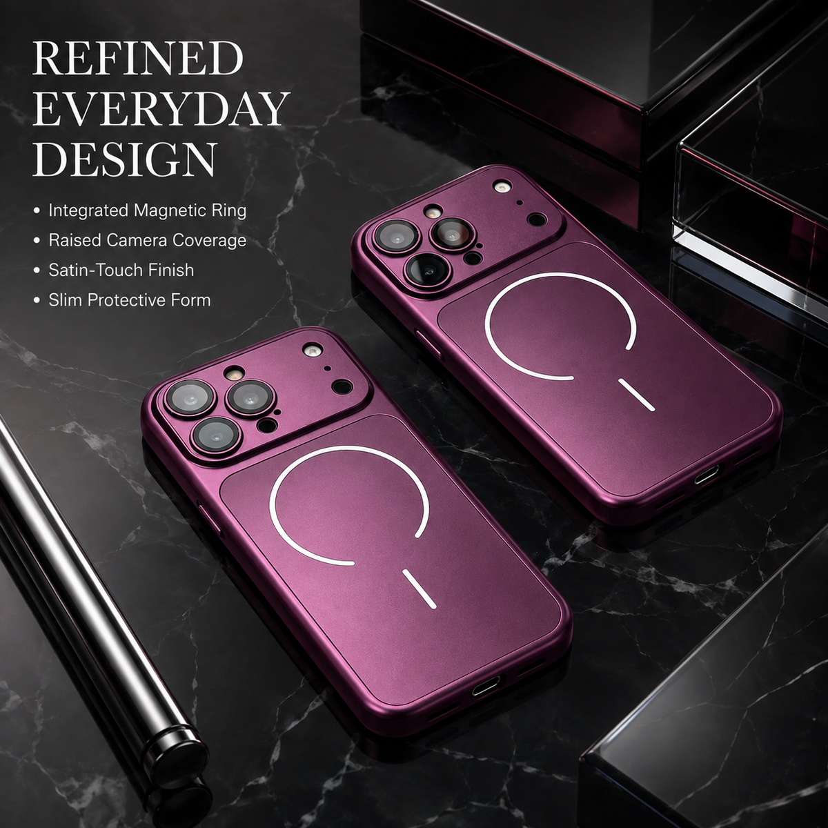 Premium iPhone Case Slim Metallic Color MagSafe Magnetic Shockproof Hard Cover Anti Scratch Non Slip Durable Lightweight Full Protective Phone Cover Case