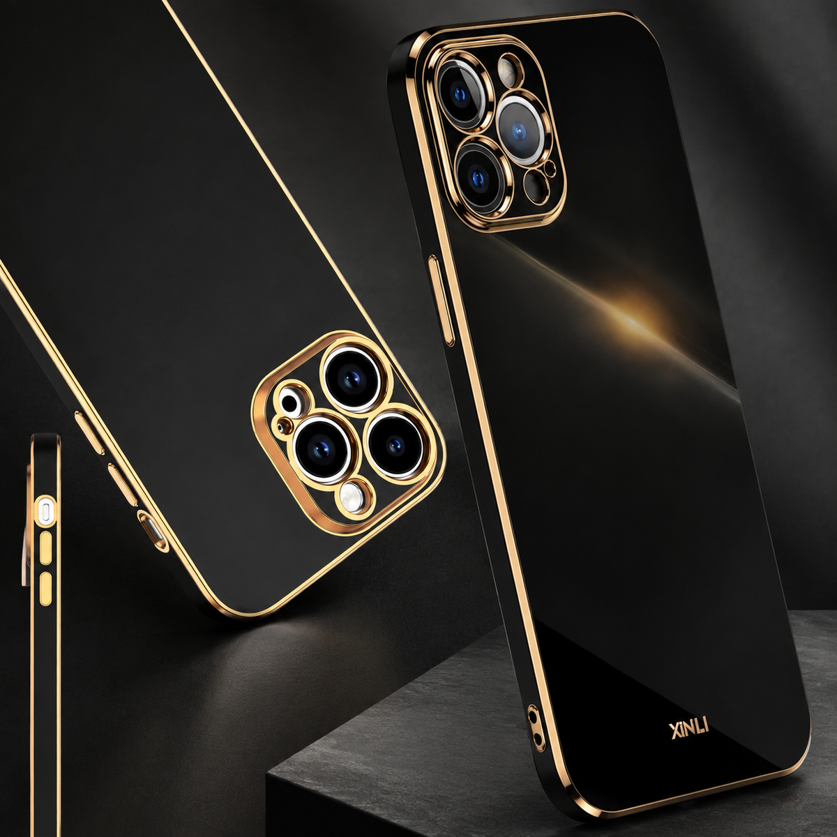 Premium iPhone Case Soft Silicone Plated Edges Solid Color Slim Half Wrapped Anti Fingerprint Scratch Resistant Dustproof Protective Cover