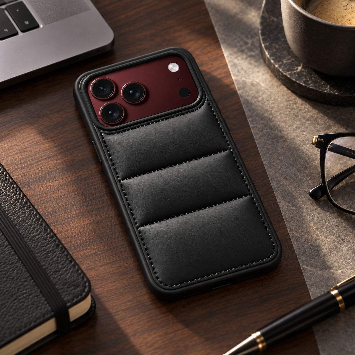 Premium iPhone Case Solid Color Down Jacket Style Anti Fall Shockproof Foldable Cover Soft Touch Slim Non Slip Durable Protective Padded Phone Cover Case