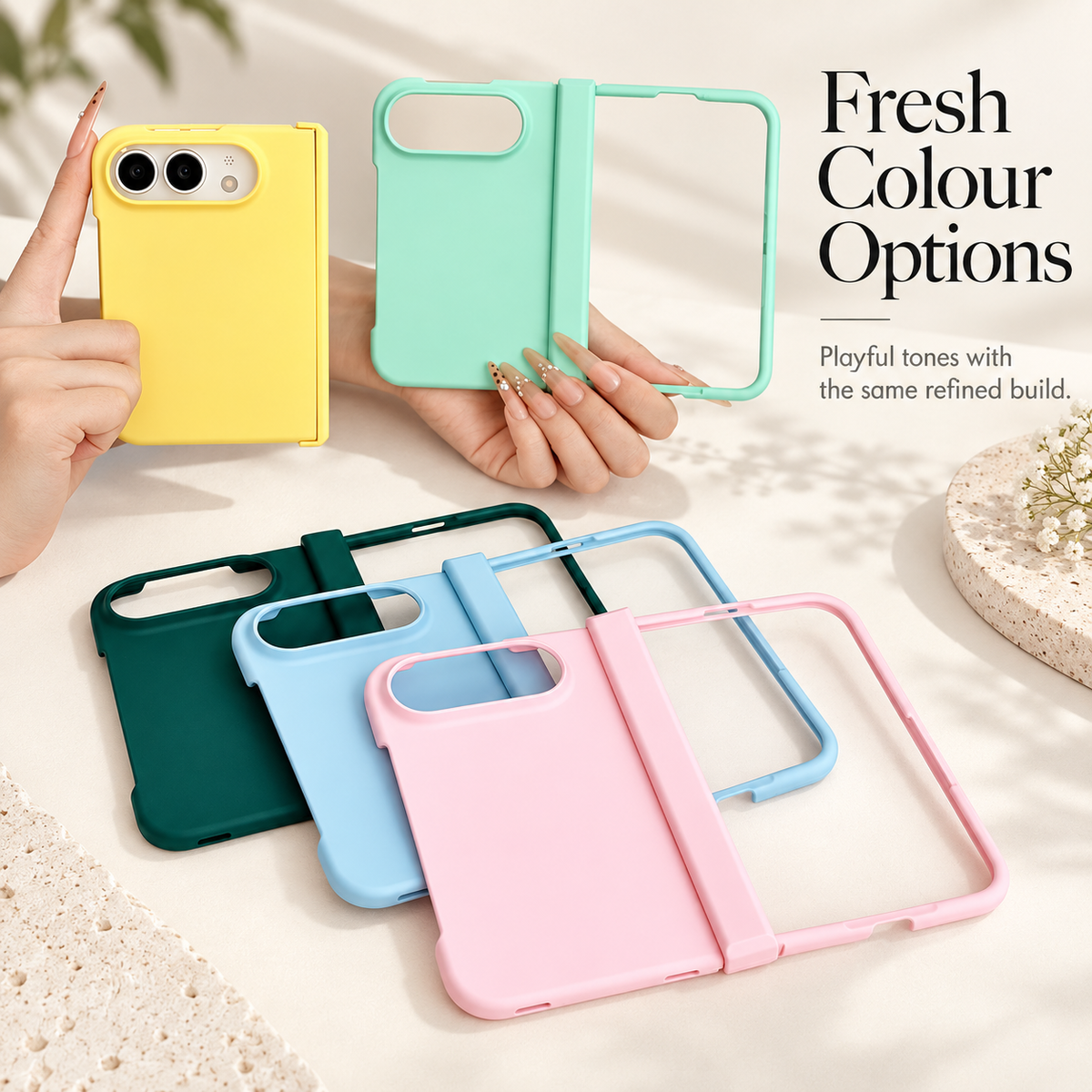 Premium iPhone Case Solid Color Skin Feel Hinge Protection Foldable Cover Shockproof Slim Non Slip Wear Resistant Durable Protective Phone Cover Shell Case