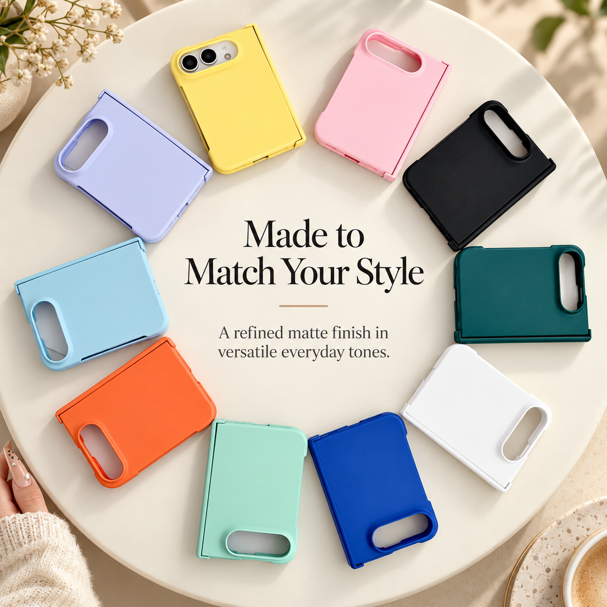 Premium iPhone Case Solid Color Skin Feel Hinge Protection Foldable Cover Shockproof Slim Non Slip Wear Resistant Durable Protective Phone Cover Shell Case