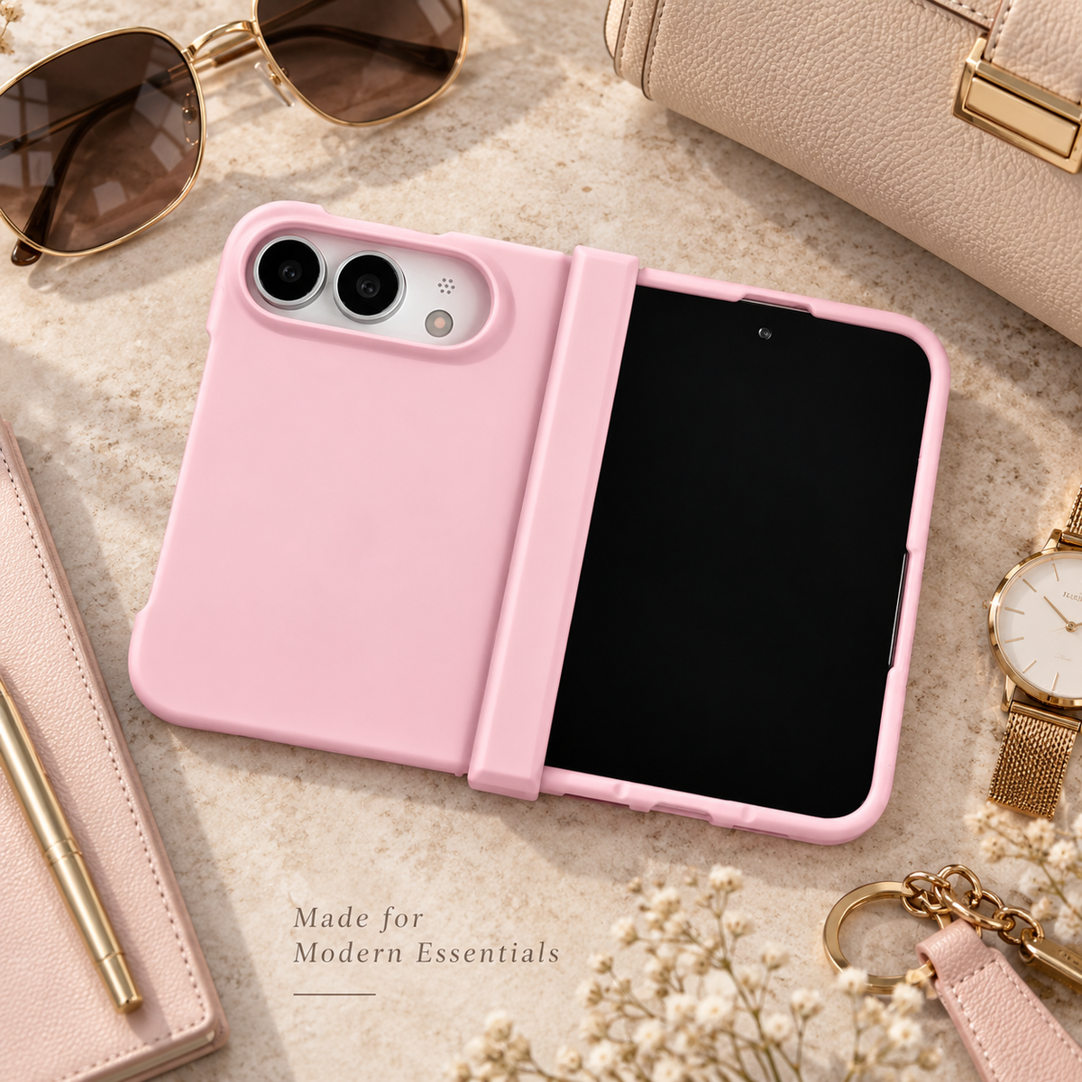 Premium iPhone Case Solid Color Skin Feel Hinge Protection Foldable Cover Shockproof Slim Non Slip Wear Resistant Durable Protective Phone Cover Shell Case
