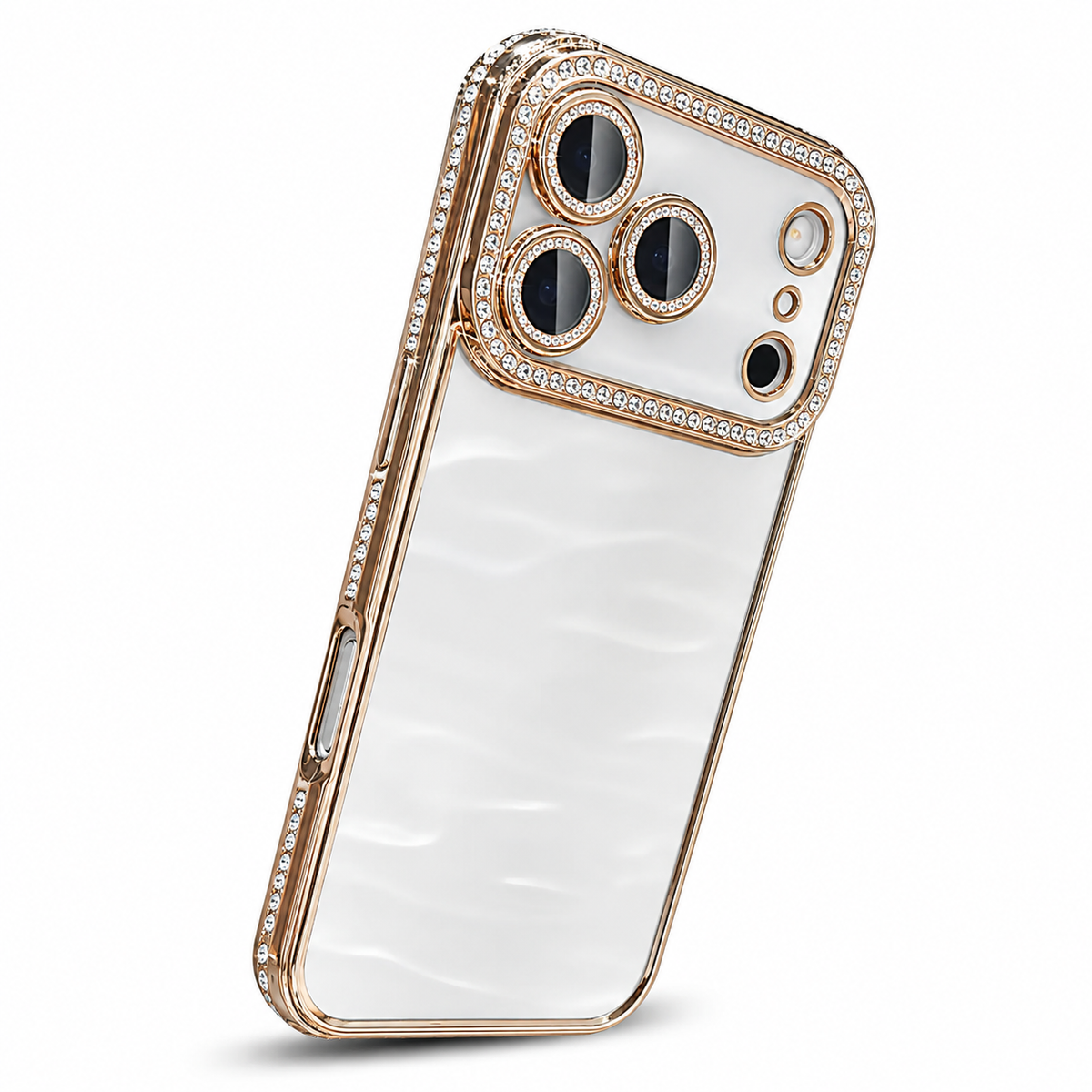 Premium iPhone Case Sparkling Rhinestone Clear Plating Shockproof TPU Dual Layer Anti Scratch Non Slip Lightweight Protective Bumper Cover Case Design