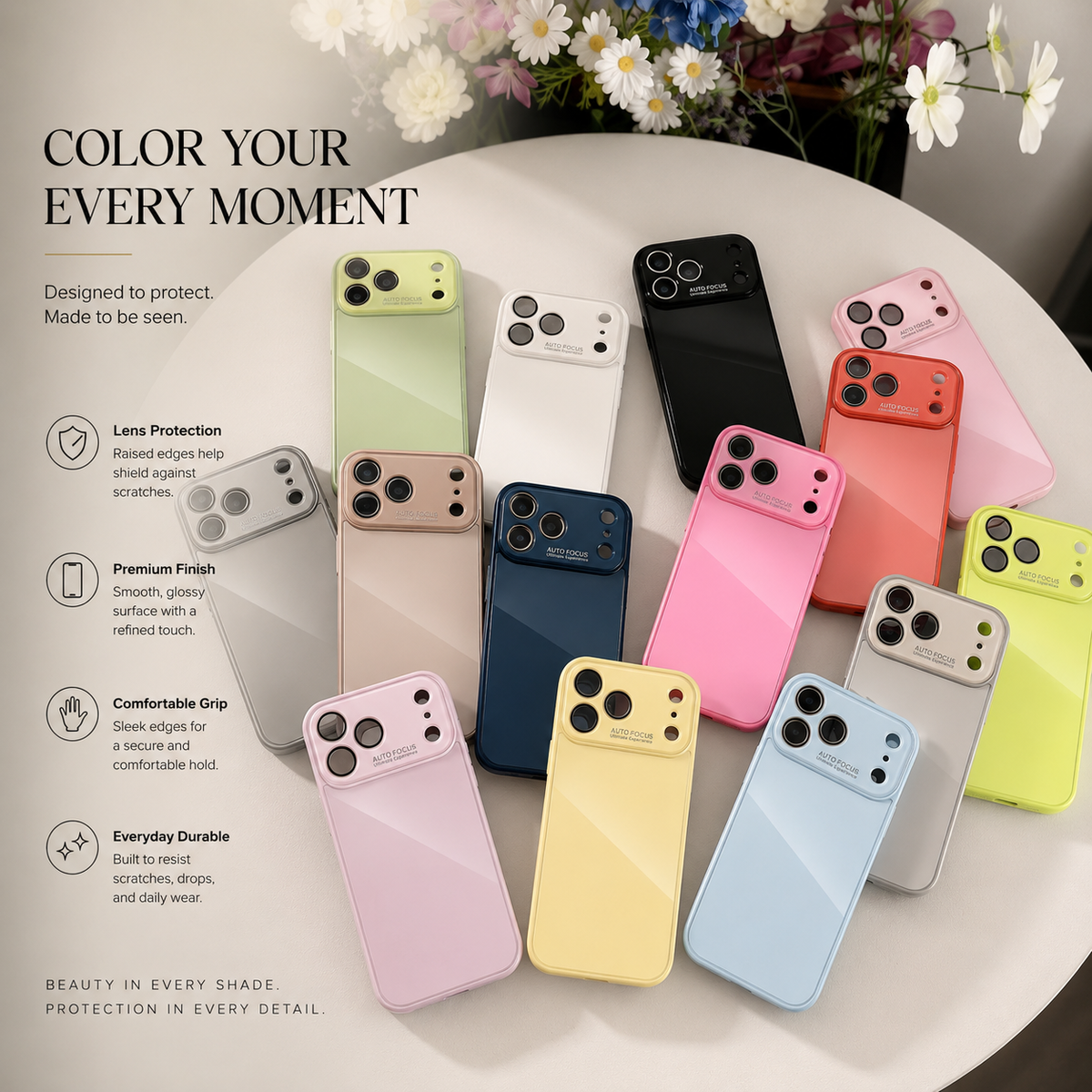 Premium iPhone Case Tempered Glass Camera Lens Protection Matte Hard PC Protective Cover Anti Scratch Slim Candy Color Lightweight Full Coverage Case