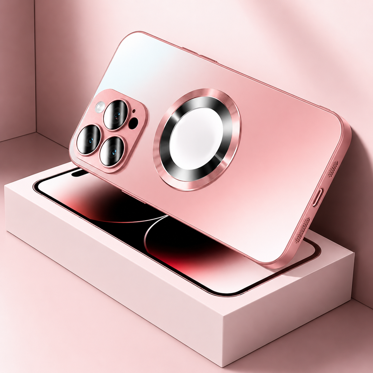 Premium iPhone Case Tempered Glass Matte Magnetic MagSafe Wireless Charging Half Wrapped Shockproof Bumper Anti Fingerprint Luminous Protective Design