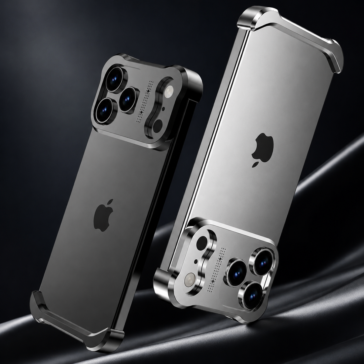 Premium iPhone Case Titanium Alloy Bumper Magnetic Shockproof Lens Protector Matte Anti Slip Lightweight Metal Frame Slim Protective Cover Secure Grip
