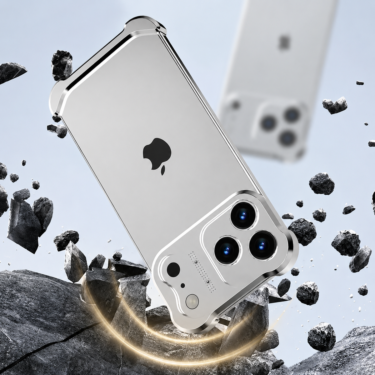 Premium iPhone Case Titanium Alloy Bumper Magnetic Shockproof Lens Protector Matte Anti Slip Lightweight Metal Frame Slim Protective Cover Secure Grip