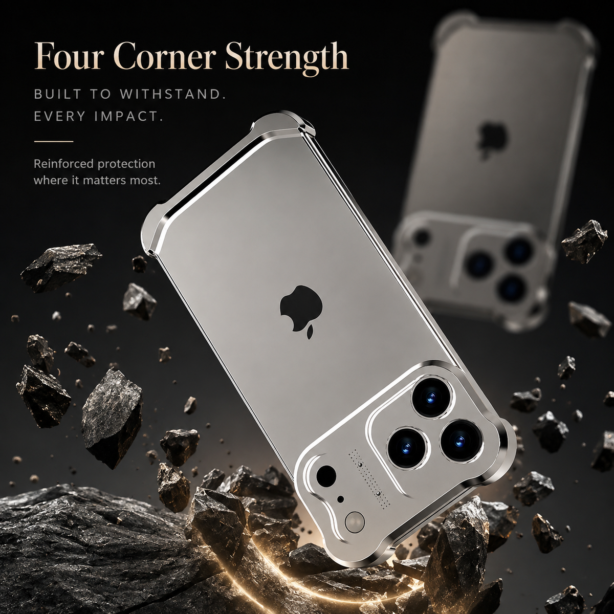 Premium iPhone Case Titanium Alloy Bumper Magnetic Shockproof Lens Protector Matte Anti Slip Lightweight Metal Frame Slim Protective Cover Secure Grip