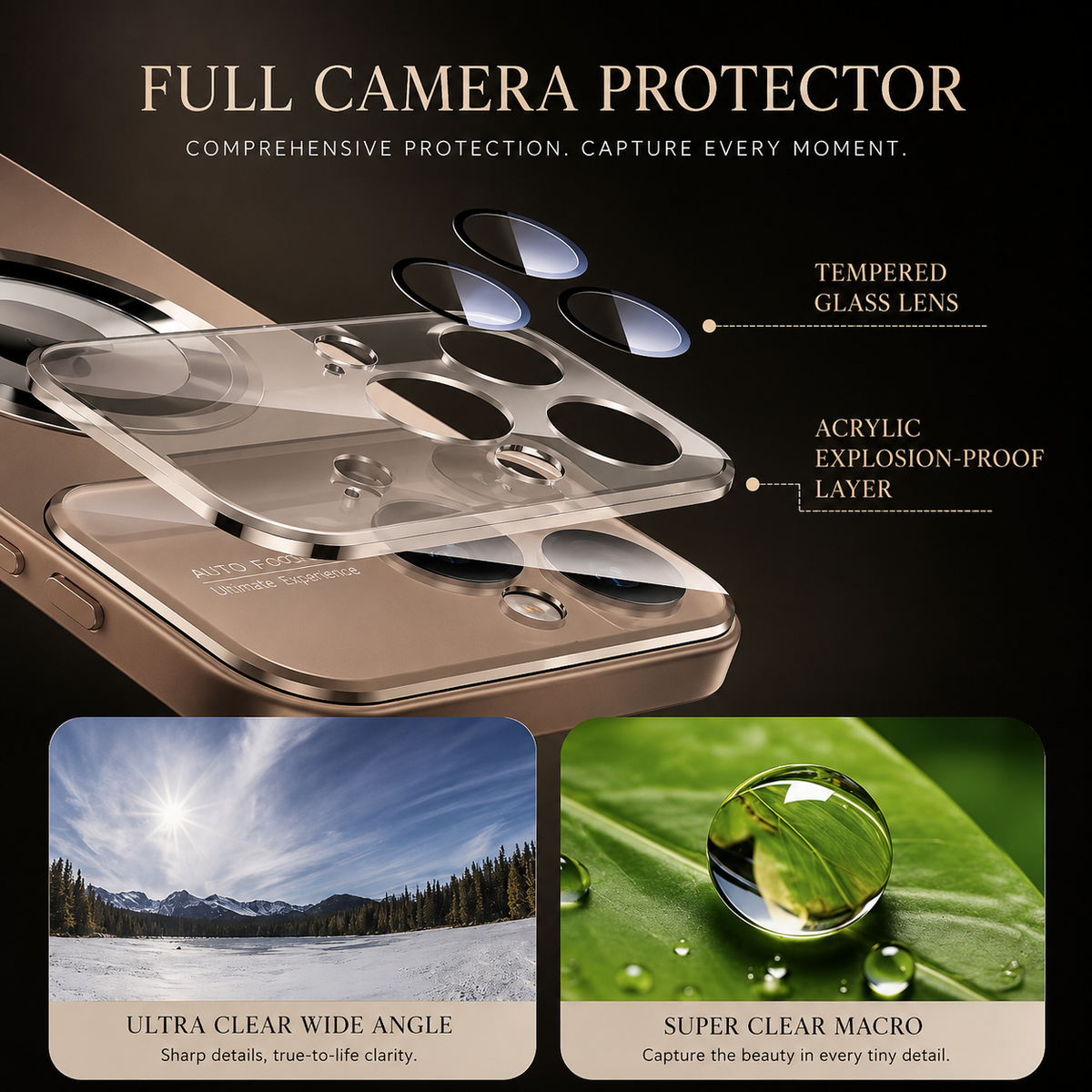 Premium iPhone Case Titanium MagSafe Magnetic Half Wrapped Cover Glass Lens Protection Shockproof Anti Fingerprint Anti Scratch Non Slip Design