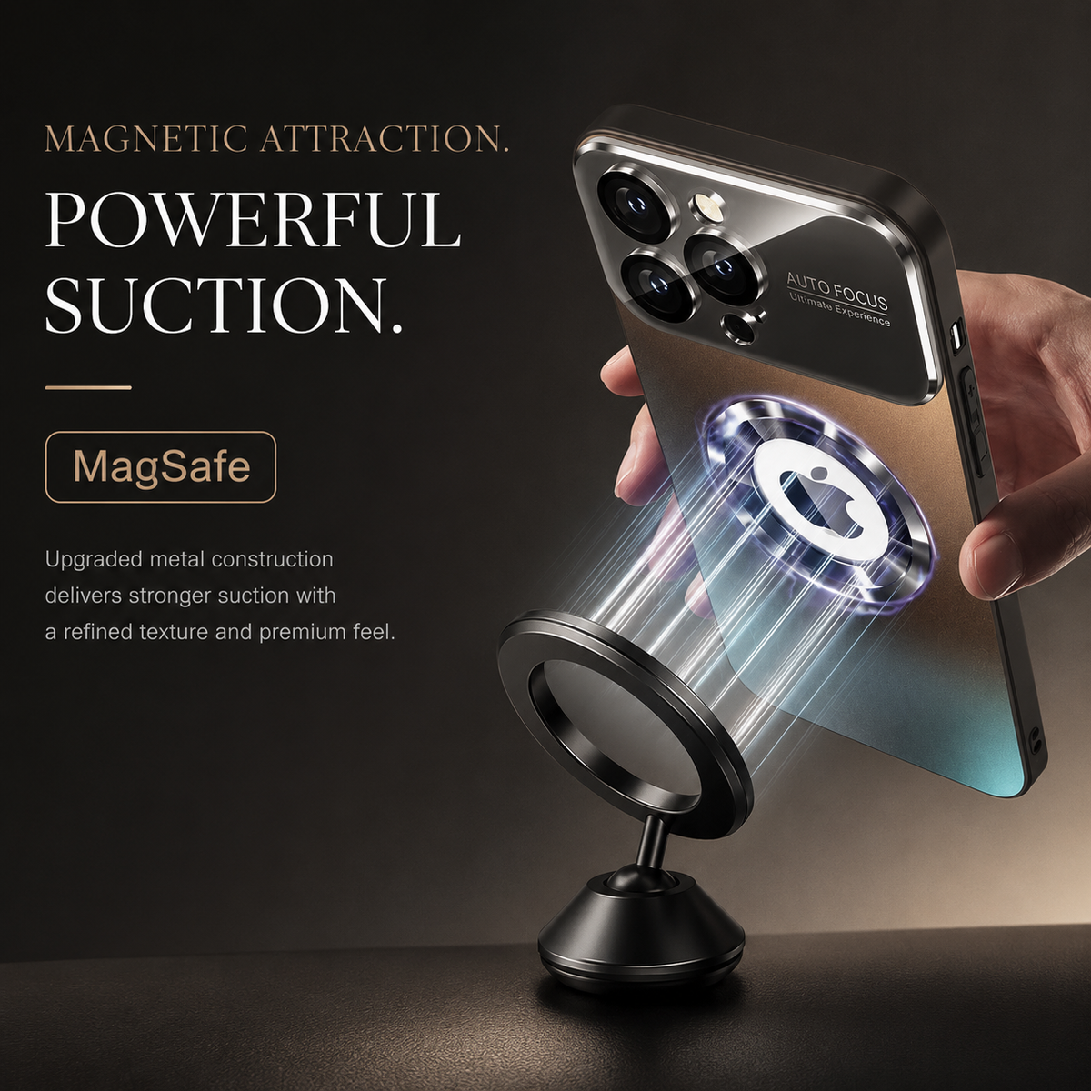 Premium iPhone Case Titanium MagSafe Magnetic Half Wrapped Cover Glass Lens Protection Shockproof Anti Fingerprint Anti Scratch Non Slip Design