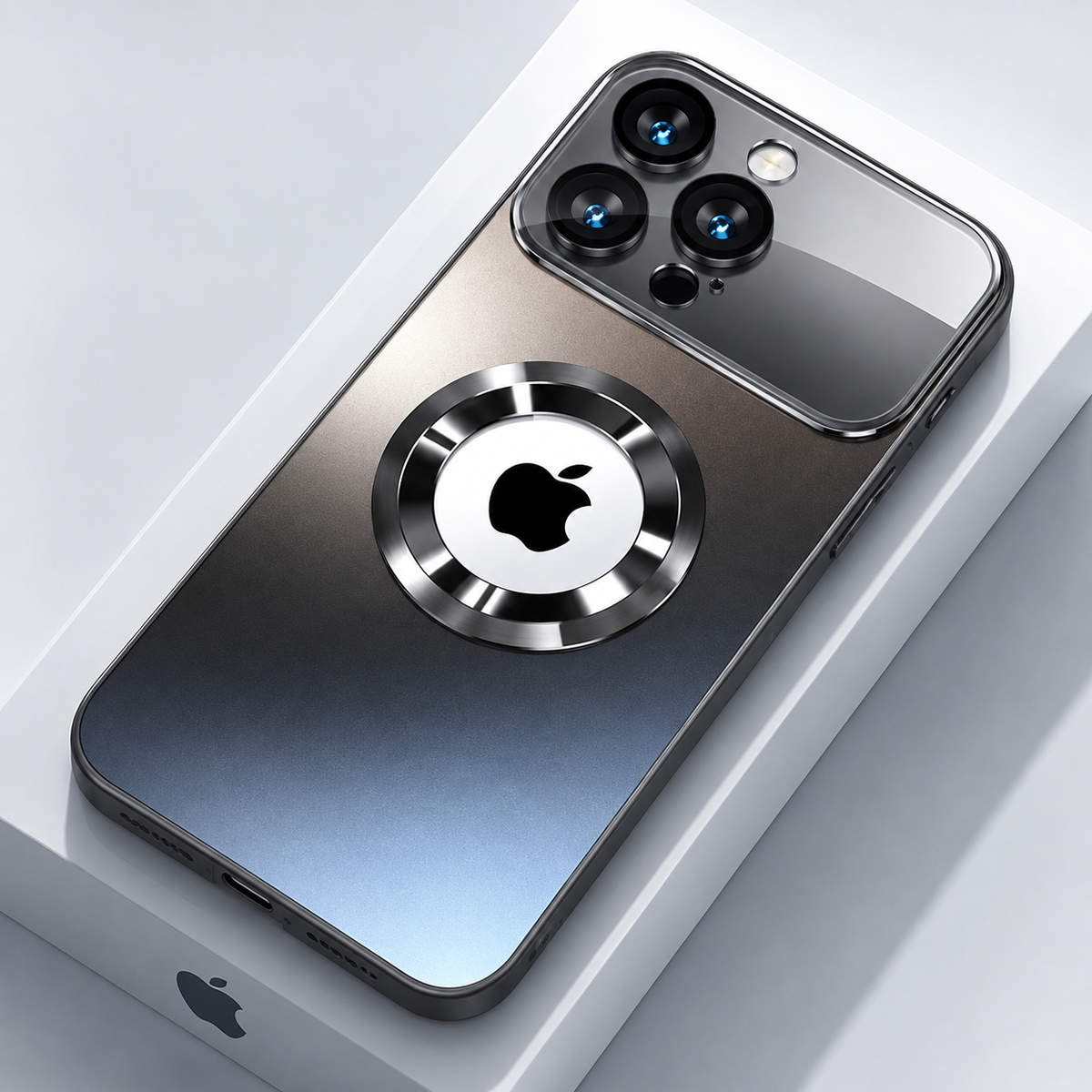 Premium iPhone Case Titanium MagSafe Magnetic Half Wrapped Cover Glass Lens Protection Shockproof Anti Fingerprint Anti Scratch Non Slip Design