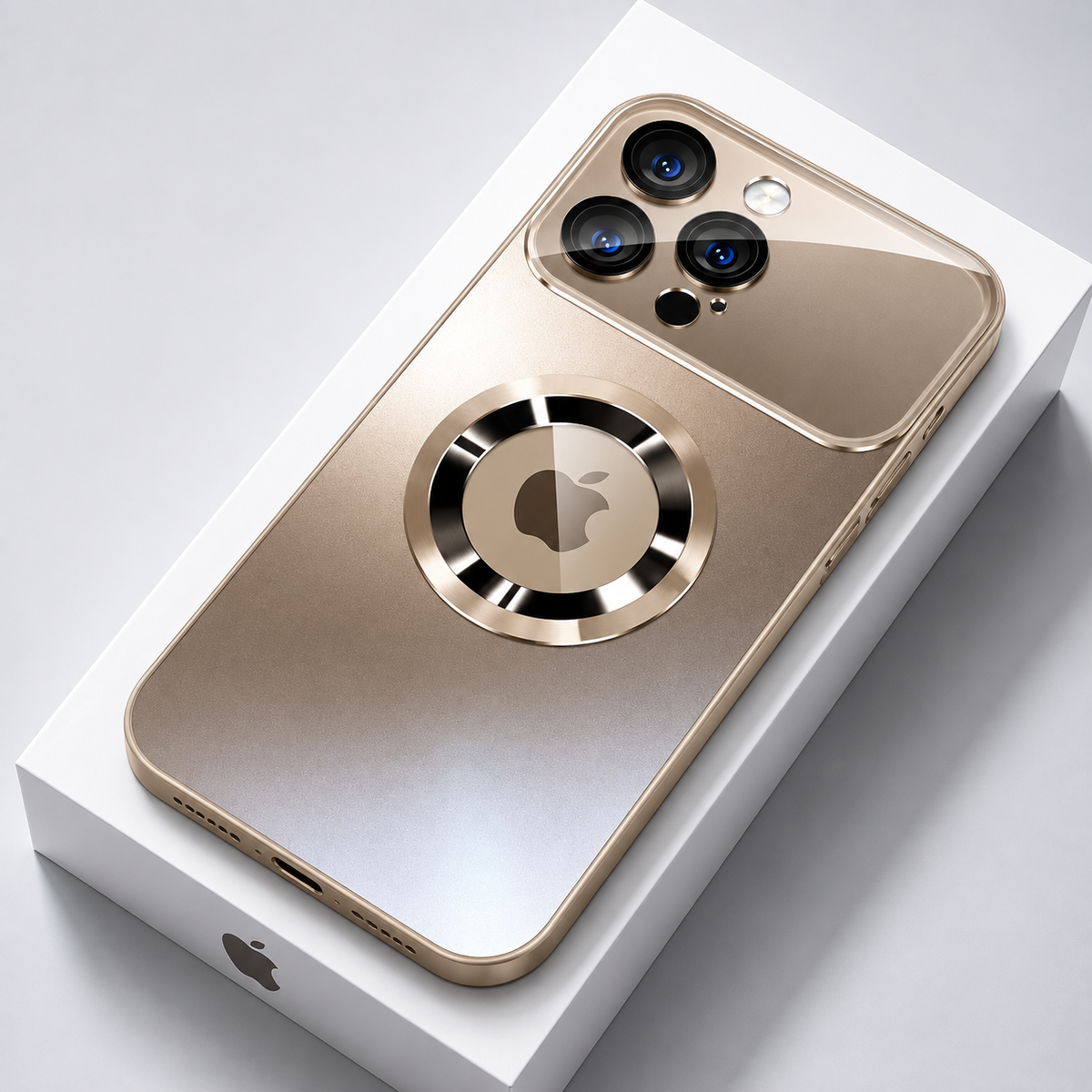 Premium iPhone Case Titanium MagSafe Magnetic Half Wrapped Cover Glass Lens Protection Shockproof Anti Fingerprint Anti Scratch Non Slip Design
