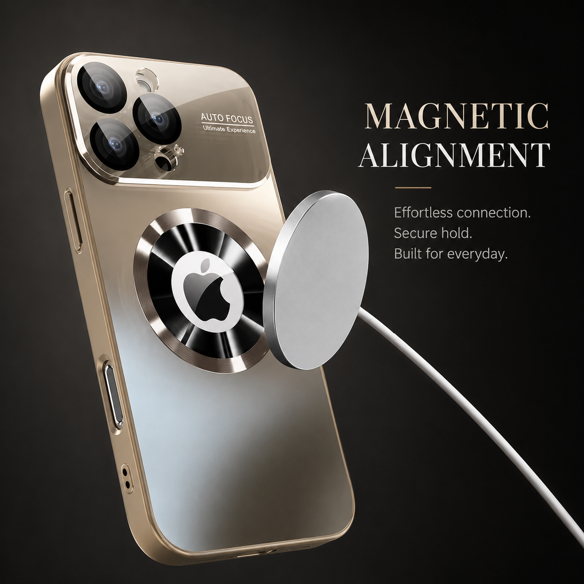 Premium iPhone Case Titanium Metallic Matte MagSafe Cover with Glass Lens Protection, Shockproof Anti-Fingerprint Scratch-Resistant Protective Designs