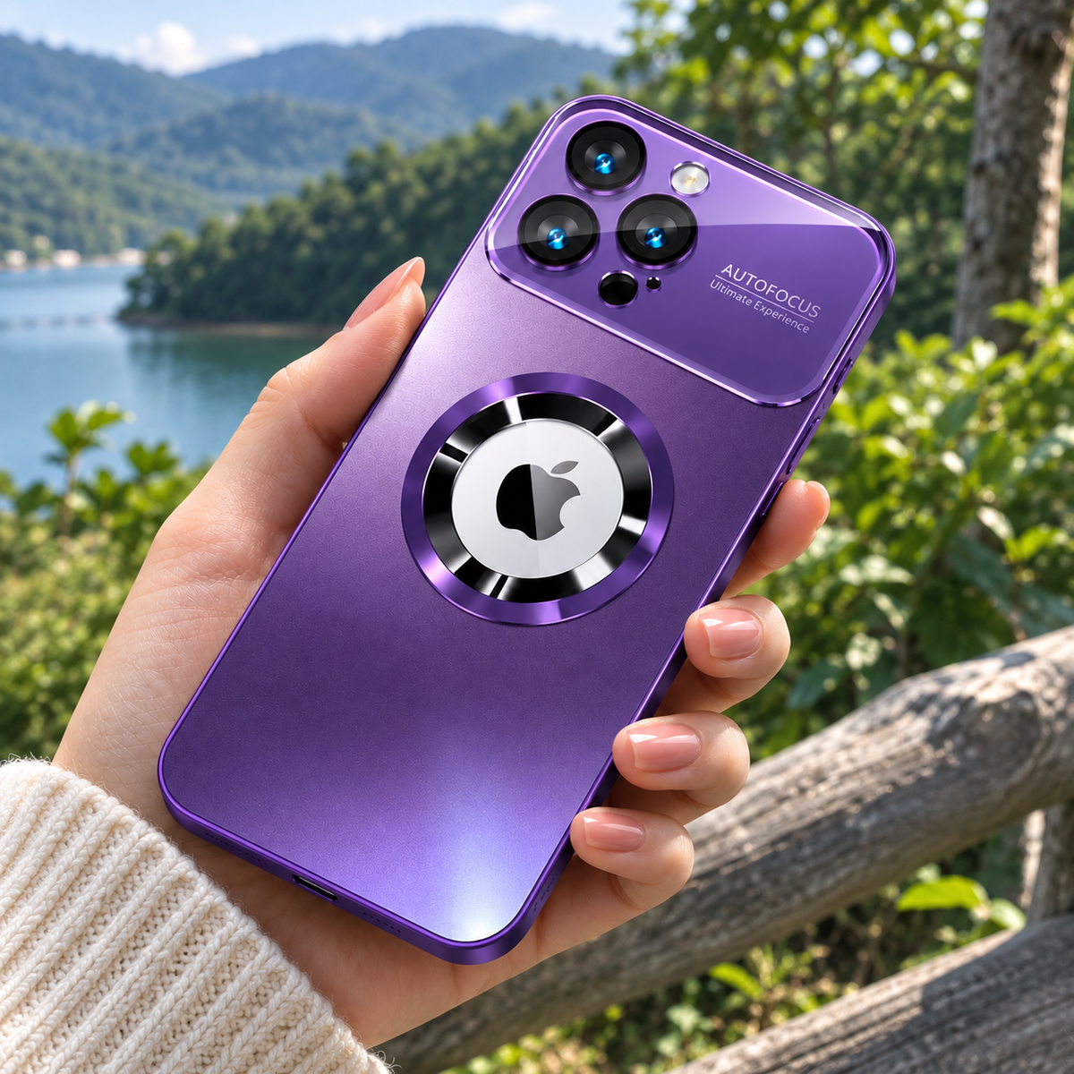 Premium iPhone Case Titanium Metallic Matte MagSafe Cover with Glass Lens Protection, Shockproof Anti-Fingerprint Scratch-Resistant Protective Designs