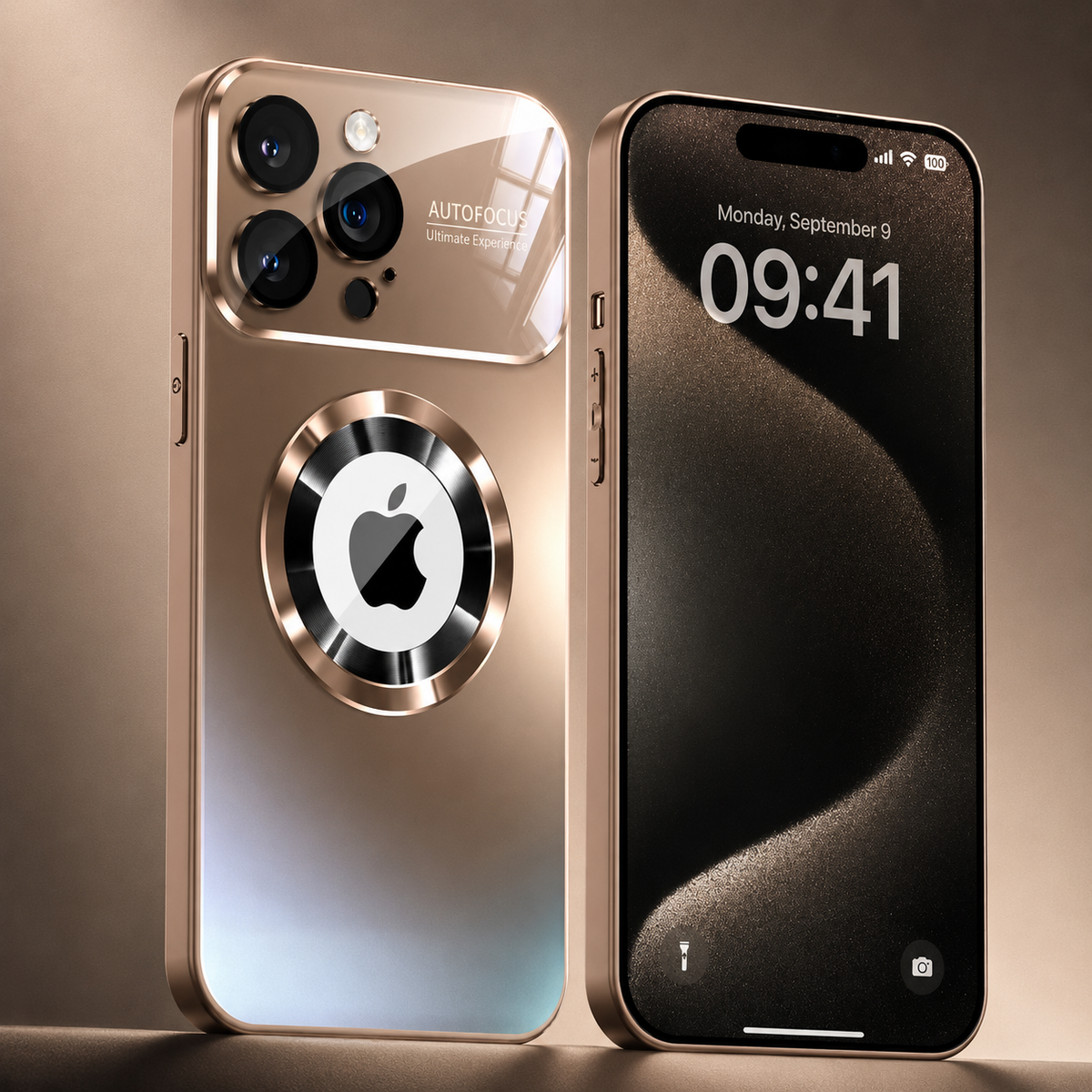 Premium iPhone Case Titanium Metallic Matte MagSafe Cover with Glass Lens Protection, Shockproof Anti-Fingerprint Scratch-Resistant Protective Designs