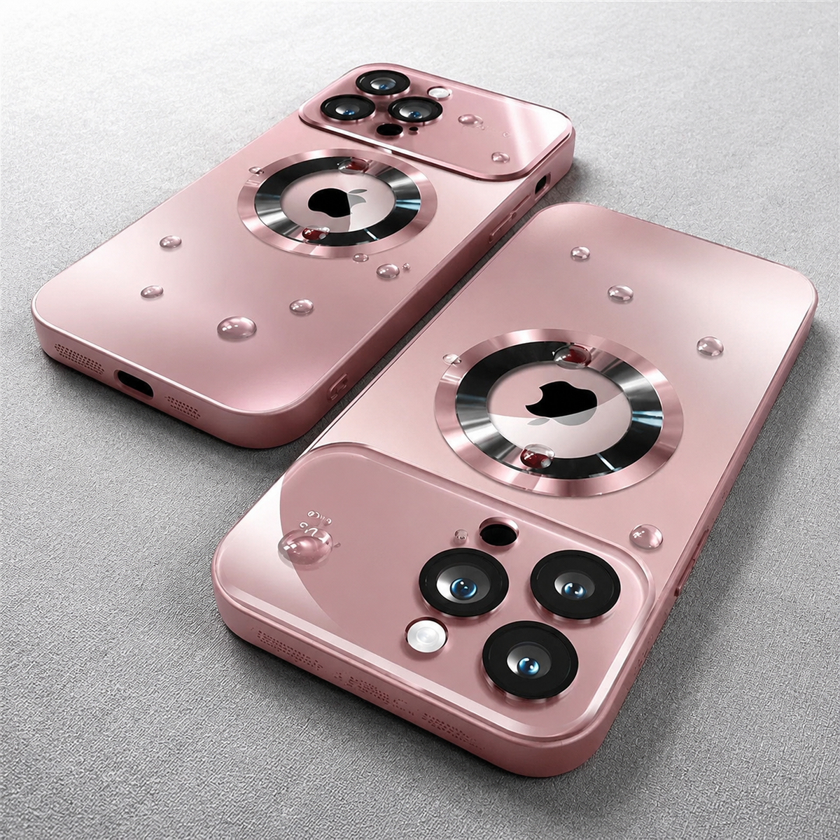 Premium iPhone Case Titanium Metallic Matte MagSafe Cover with Glass Lens Protection, Shockproof Anti-Fingerprint Scratch-Resistant Protective Designs