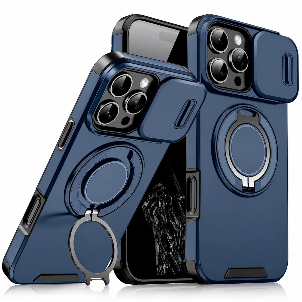Premium iPhone Case Tough Rugged Armor Stand Holder Magnetic Car Mount Shockproof Anti Drop Heavy Duty Non Slip Durable Full Protective Phone Cover Shell Case