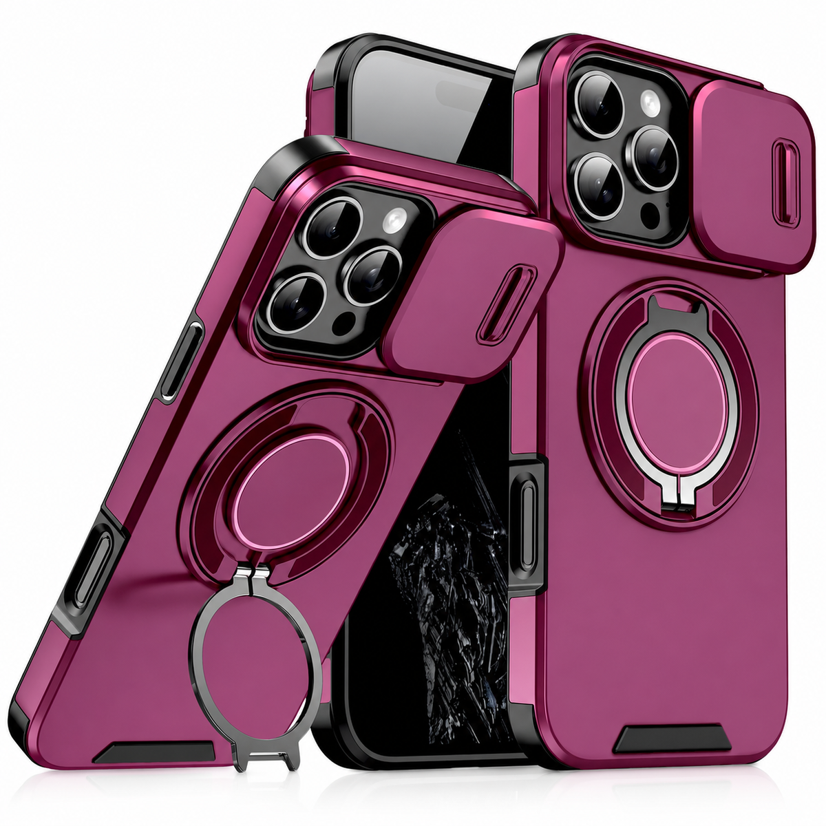 Premium iPhone Case Tough Rugged Armor Stand Holder Magnetic Car Mount Shockproof Anti Drop Heavy Duty Non Slip Durable Full Protective Phone Cover Shell Case