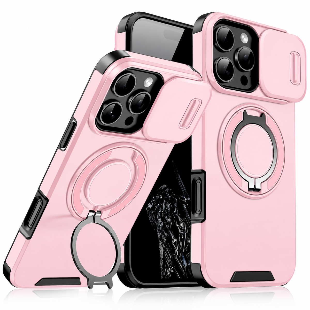 Premium iPhone Case Tough Rugged Armor Stand Holder Magnetic Car Mount Shockproof Anti Drop Heavy Duty Non Slip Durable Full Protective Phone Cover Shell Case