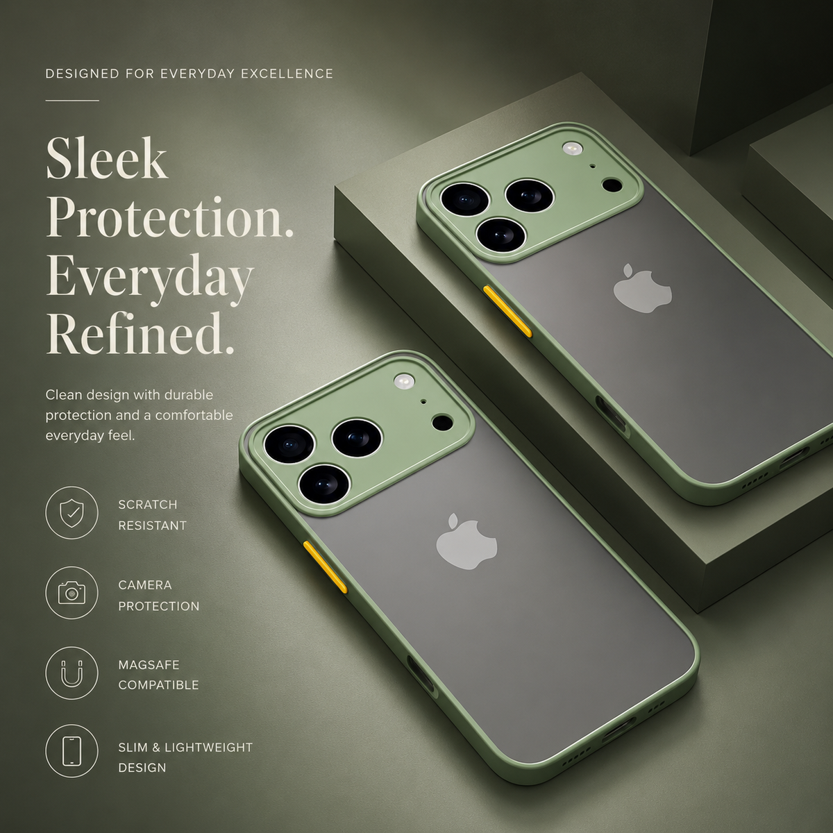 Premium iPhone Case Translucent Matte Shockproof Protective Cover PC TPU Armor Bumper Anti Scratch Anti Fingerprint Slim Lightweight Full Coverage Case