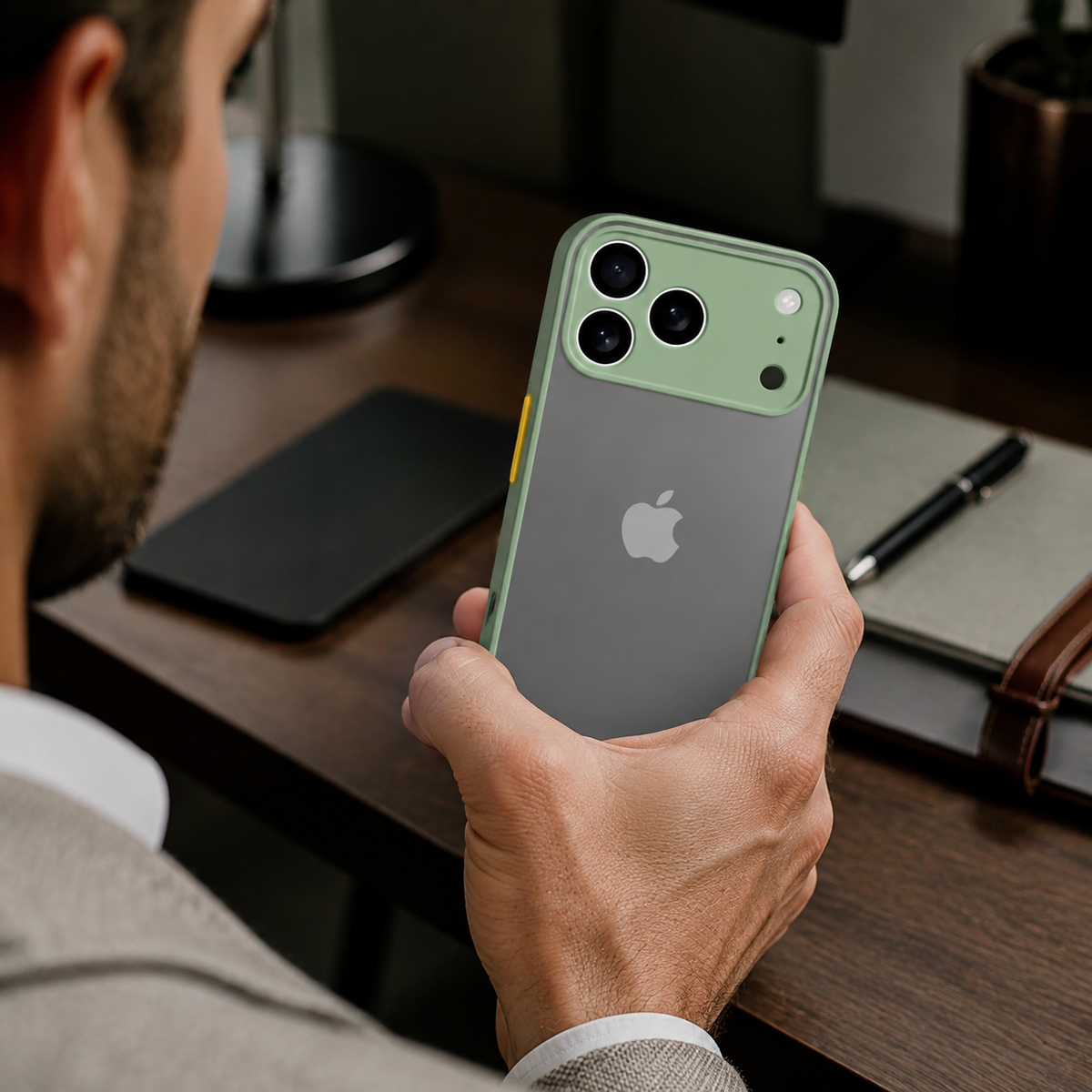 Premium iPhone Case Translucent Matte Shockproof Protective Cover PC TPU Armor Bumper Anti Scratch Anti Fingerprint Slim Lightweight Full Coverage Case