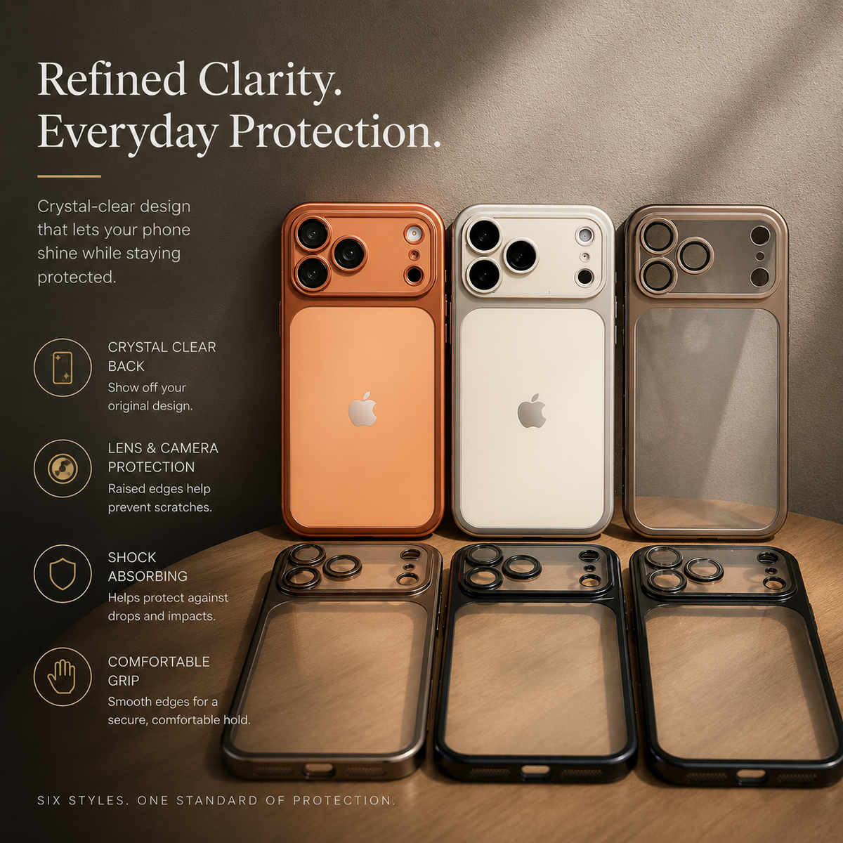 Premium iPhone Case Translucent Matte TPU Shockproof Soft Protective Cover Camera Lens Protection Anti Scratch Non Slip Lightweight Plating Slim Case