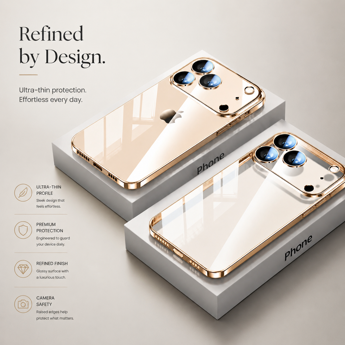 Premium iPhone Case Transparent TPU Shockproof Camera Lens Protection Anti Fingerprint Non Slip Ultra Thin Protective Cover Slim Full Coverage Clarity