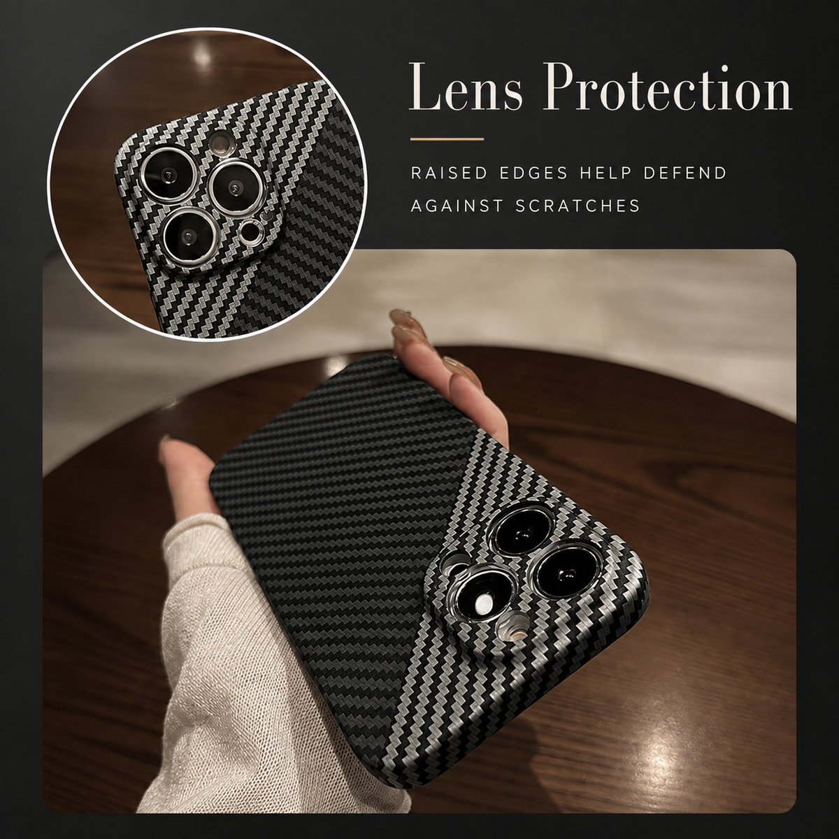 Premium iPhone Case Ultra Slim 0.3mm Carbon Fiber Matte Cover Camera Protection Anti Fingerprint Lightweight Non Slip MagSafe Wireless Charging Design