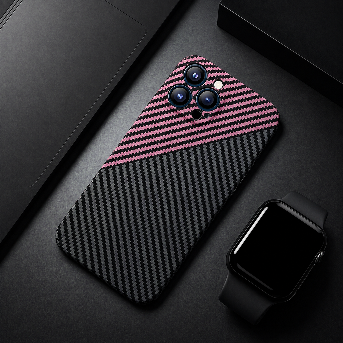 Premium iPhone Case Ultra Slim 0.3mm Carbon Fiber Matte Cover Camera Protection Anti Fingerprint Lightweight Non Slip MagSafe Wireless Charging Design