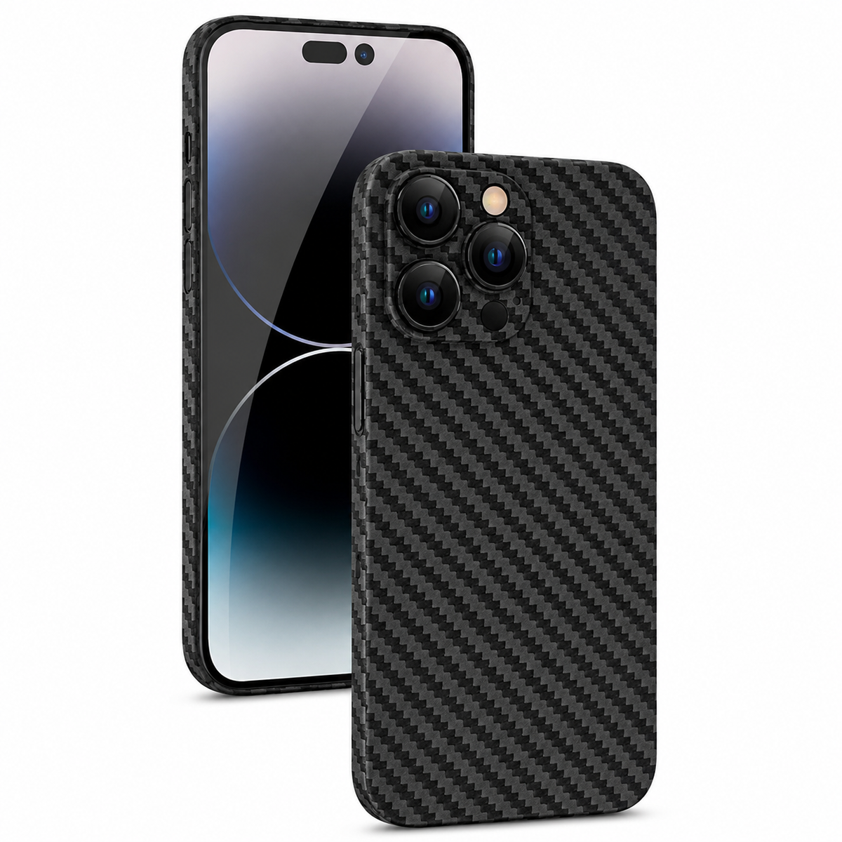 Premium iPhone Case Ultra Slim 0.3mm Carbon Fiber Matte Cover Camera Protection Anti Fingerprint Lightweight Non Slip MagSafe Wireless Charging Design
