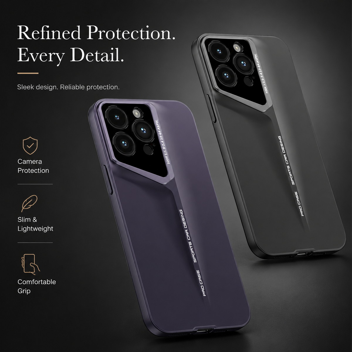 Premium iPhone Case Ultra Slim Matte PC Shockproof Frosted Camera Lens Protection Anti Scratch Anti Fingerprint Non Slip Protective Cover Style Finish