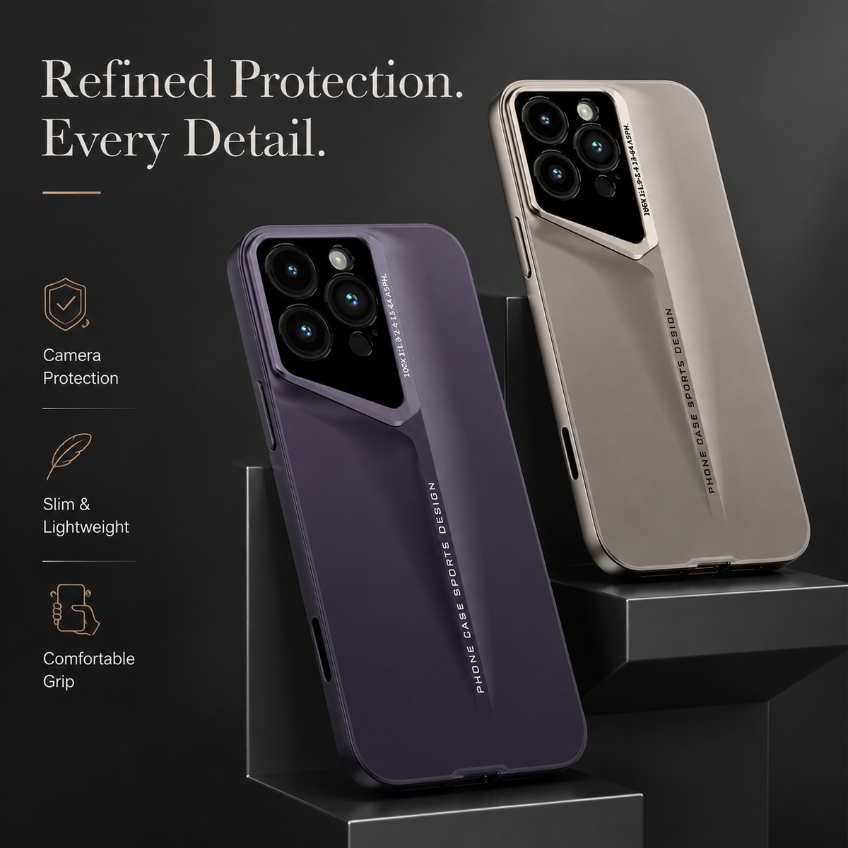 Premium iPhone Case Ultra Slim Matte PC Shockproof Frosted Camera Lens Protection Anti Scratch Anti Fingerprint Non Slip Protective Cover Style Finish