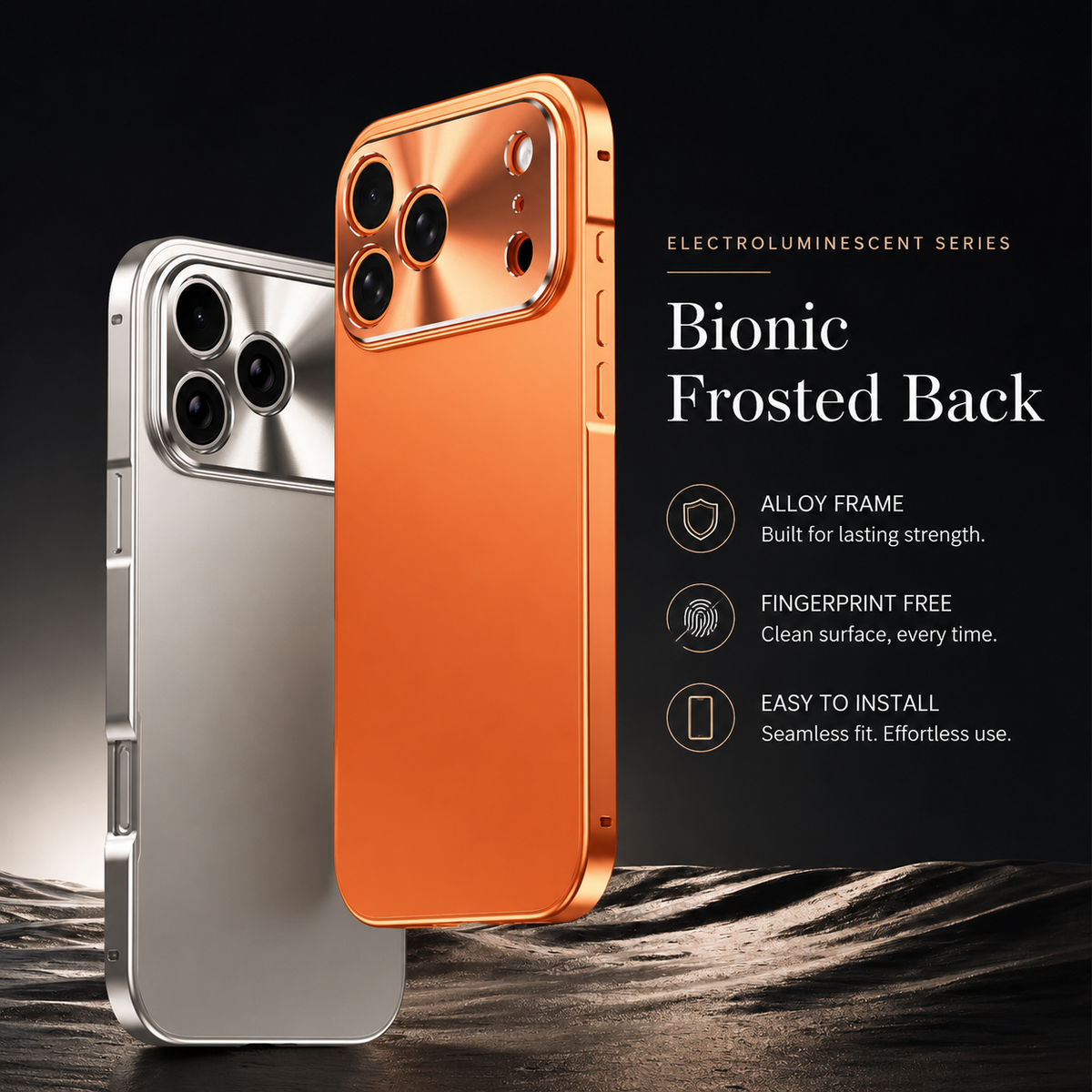 Premium iPhone Case Ultra Thin Aluminum Alloy Frame with Frosted Matte Backplate, Shockproof Camera Lens Guard and Slim Protective Design