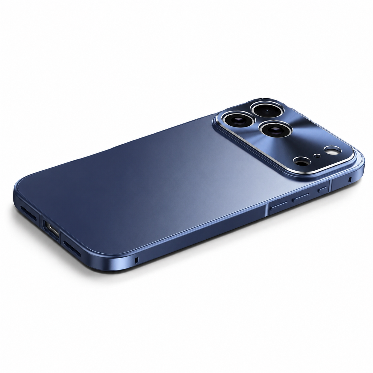 Premium iPhone Case Ultra Thin Aluminum Alloy Frame with Frosted Matte Backplate, Shockproof Camera Lens Guard and Slim Protective Design