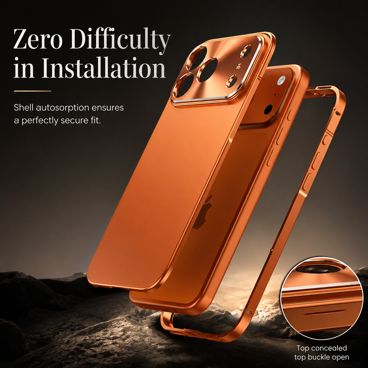 Premium iPhone Case Ultra Thin Aluminum Alloy Frame with Frosted Matte Backplate, Shockproof Camera Lens Guard and Slim Protective Design