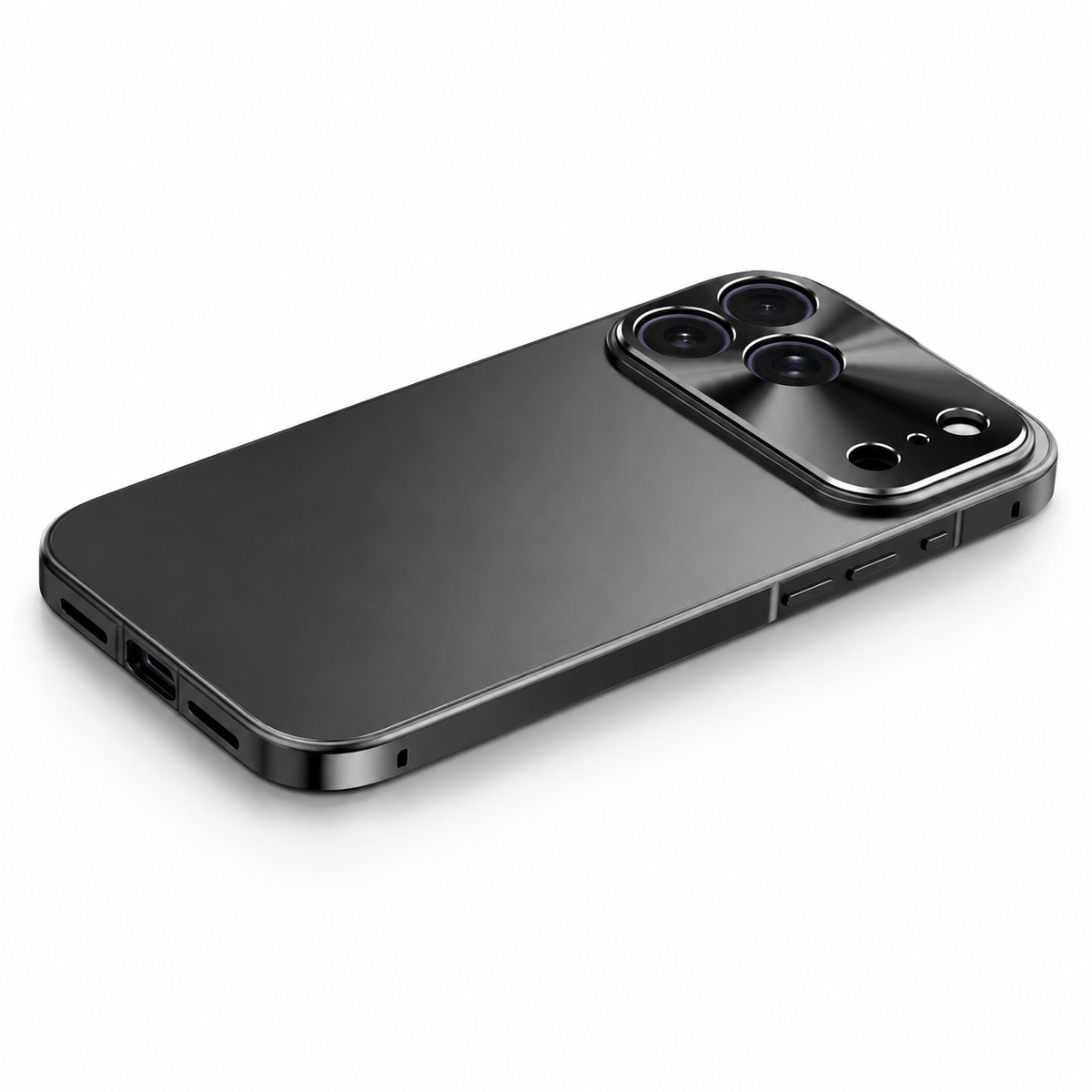 Premium iPhone Case Ultra Thin Aluminum Alloy Frame with Frosted Matte Backplate, Shockproof Camera Lens Guard and Slim Protective Design