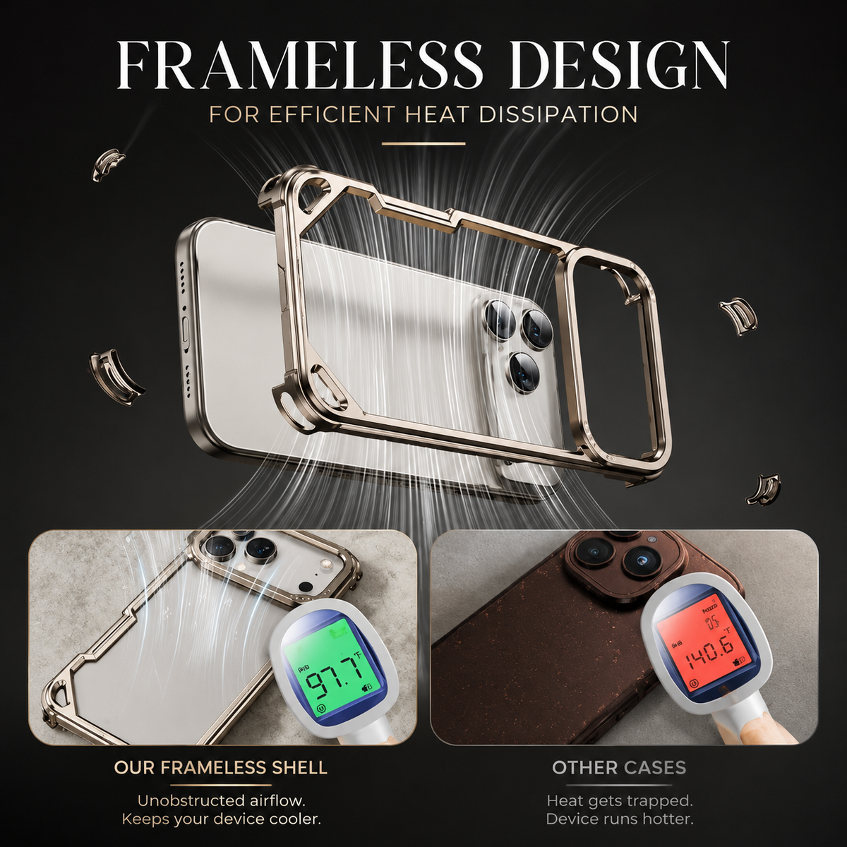 Premium iPhone Case Ultra Thin Aluminum Alloy MagSafe Compatible Wireless Charging Shockproof Anti Scratch Non Slip Slim Metal Protective Cover
