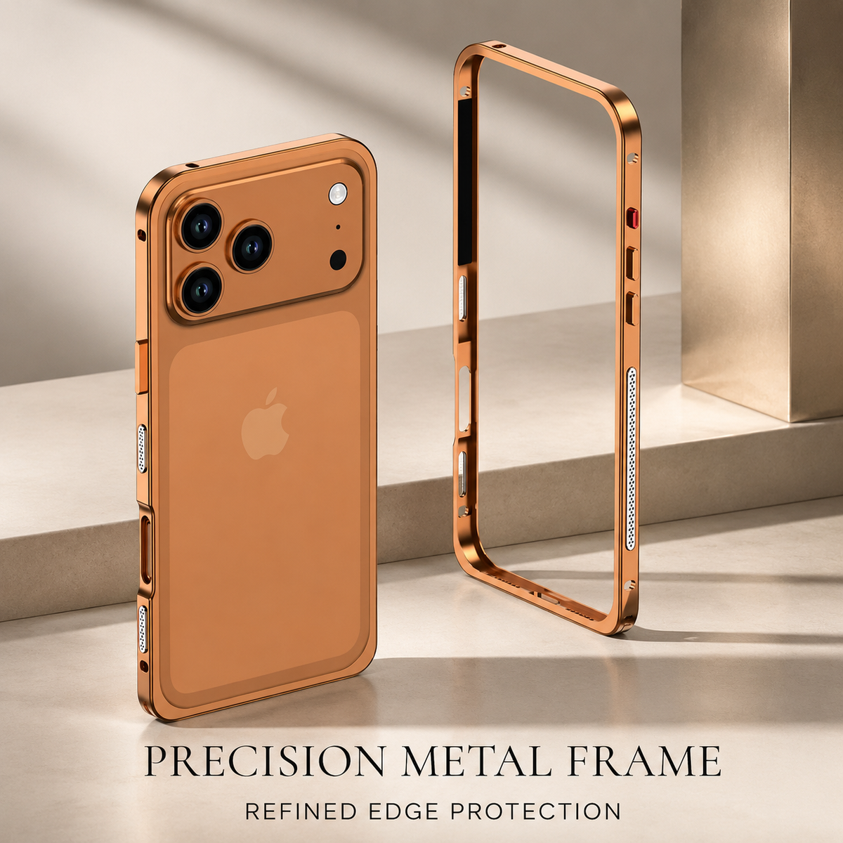 Premium iPhone Case Ultra Thin Aluminum Metal Frame Bumper Shockproof Slim Lightweight Anti Scratch Reinforced Edge Corner Protective Cover Case Design